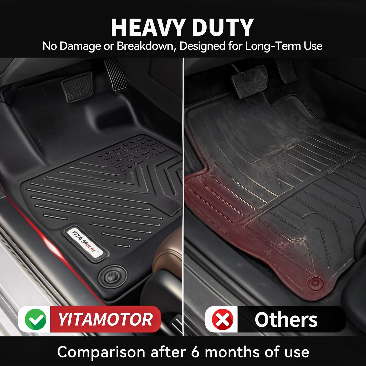 YITAMOTOR Floor Mats for 2025 2026 Ram 1500 Crew Cab with 1st Bucket Seat Rear Under-Seat Storage Box, TPE All Weather Custom Fit Floor Liner for Ram 1500 Accessories Car Mats, Black