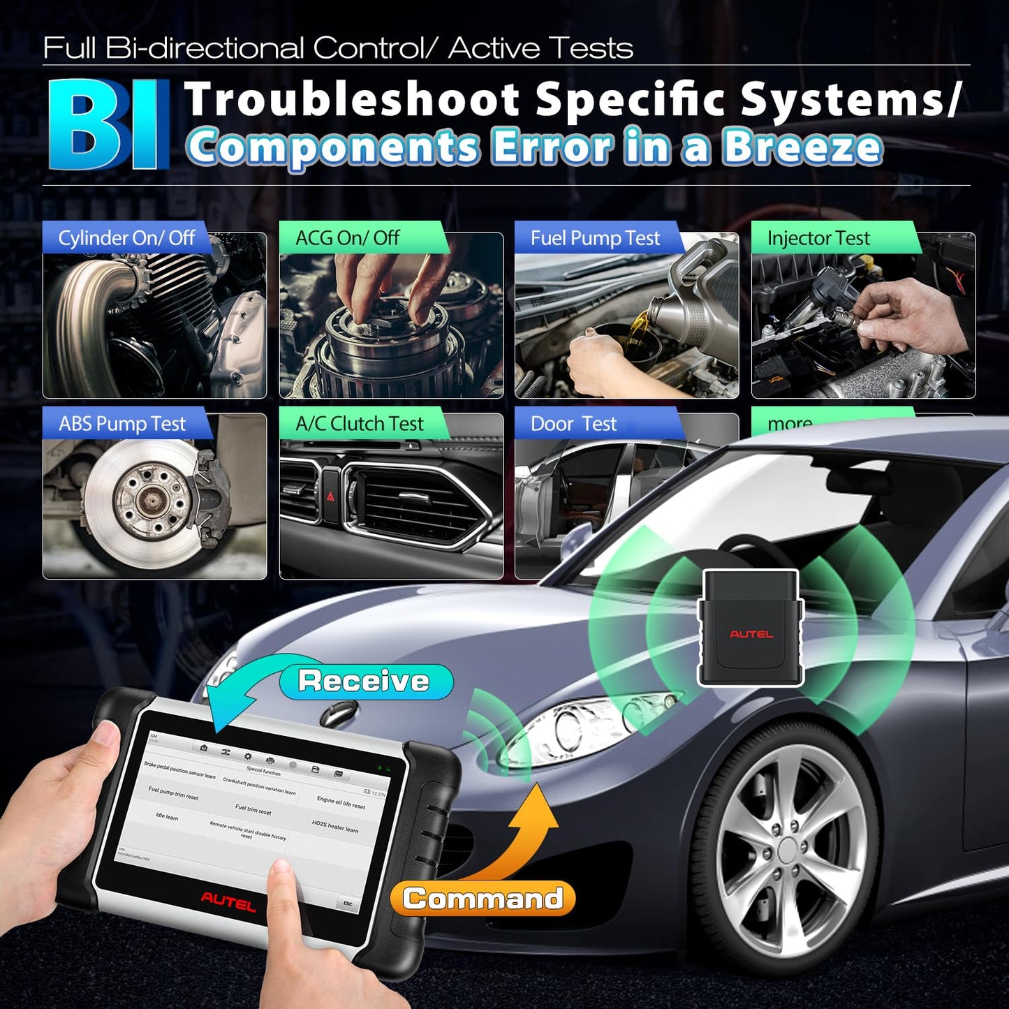 2026 Autel Scanner MaxiPRO MP808BT PRO KIT, 2 Years Update with 11PCS OBD Adapters, Function as MaxiSYS MS906 PRO MS906MAX, Up of MS906BT MK900BT MK900, Bidirectional 3000+Test, 30+ Services, FCA