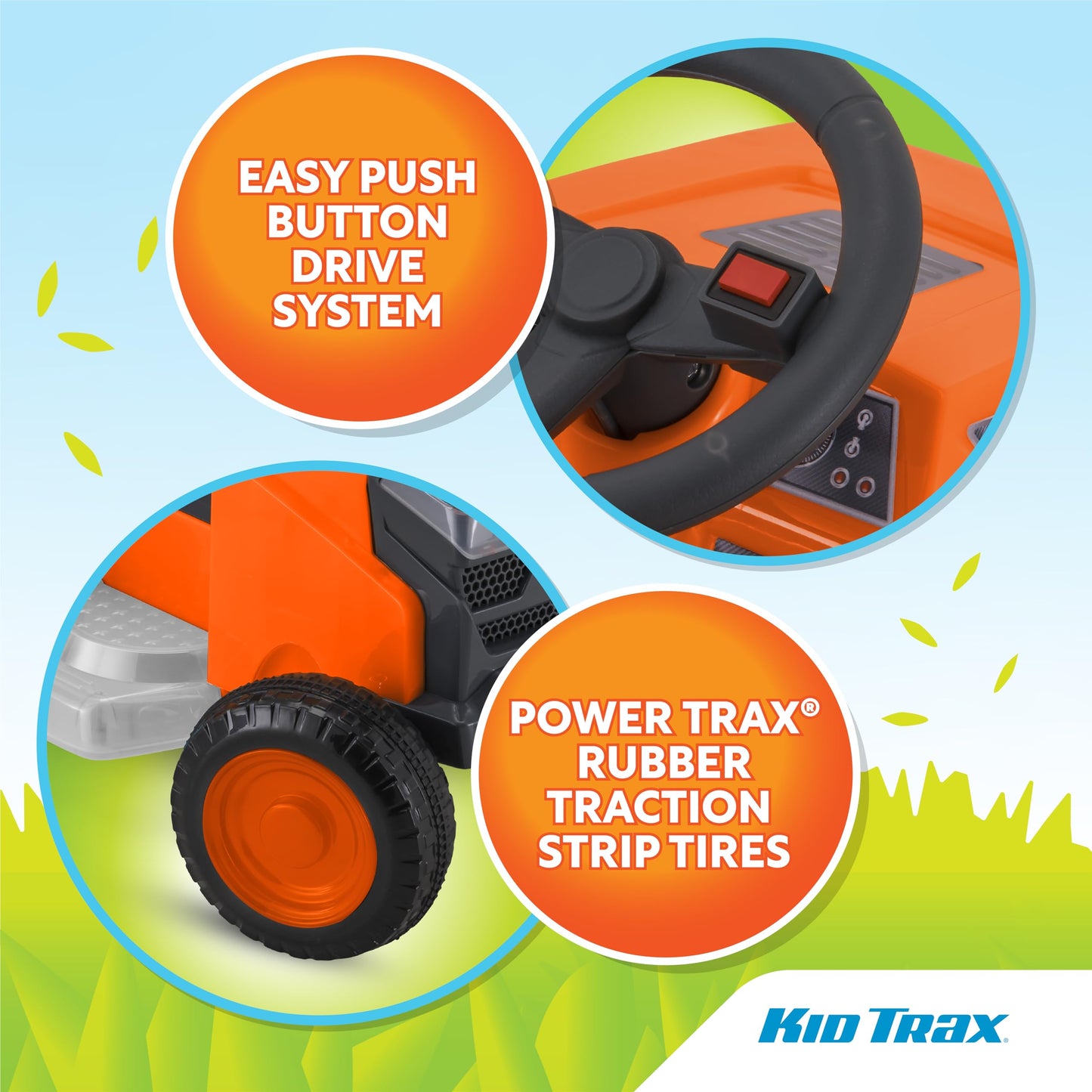 Kid Trax 6V Mow and Go Ride On Lawn Mower - Electric Cars for Kids, Toddler Outdoor Toys, Toddler Car, Kids Ride On Toys, Easy Drive, Durable, Ages 18-30 Months, Max Weight 44 lbs. 1.5 MPH