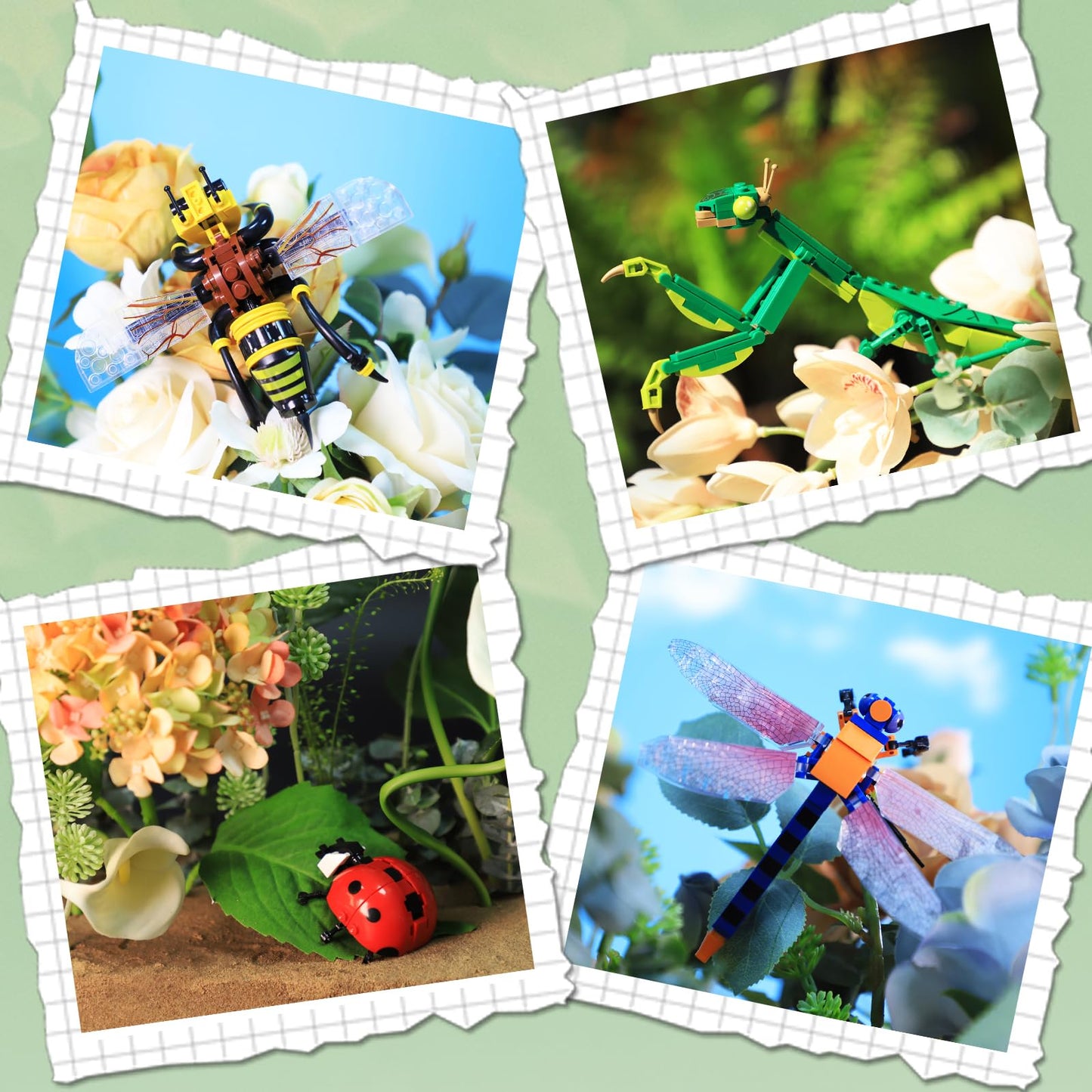 KAZI Bugs Building Toy Set,Insect Collection Building Blocks Including 8 Different Bug,STEM Toys for Kids Age 8 and Up,Play and Display Gift Idea for Boys & Girls,Ideal Gifts for Birthday Mothers Day