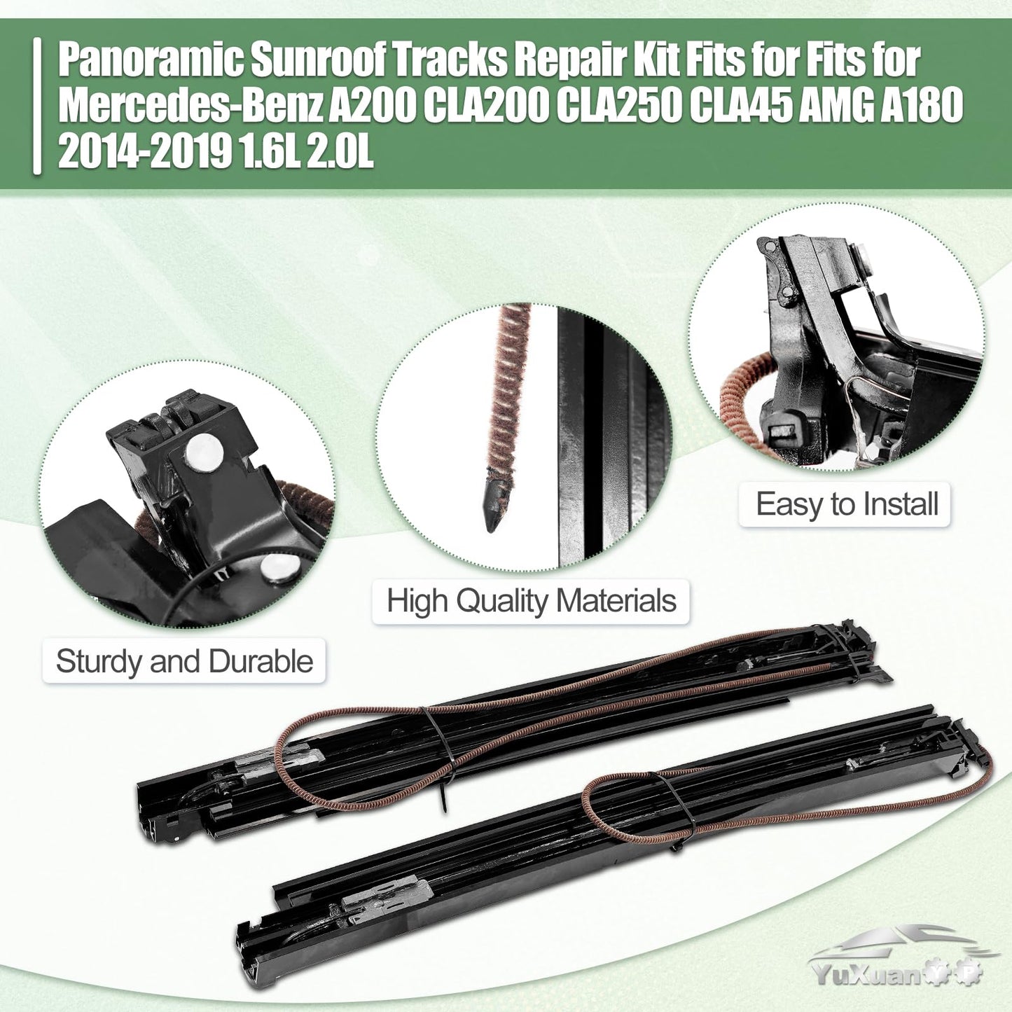 A1767800075+A1767800175 Panoramic Sunroof Tracks Repair Kit Fits for 2014-2019 Mercedes-Benz A/CLA-Class W176 C117 A200 CLA200 CLA250 CLA45 AMG A180 1.6L 2.0L