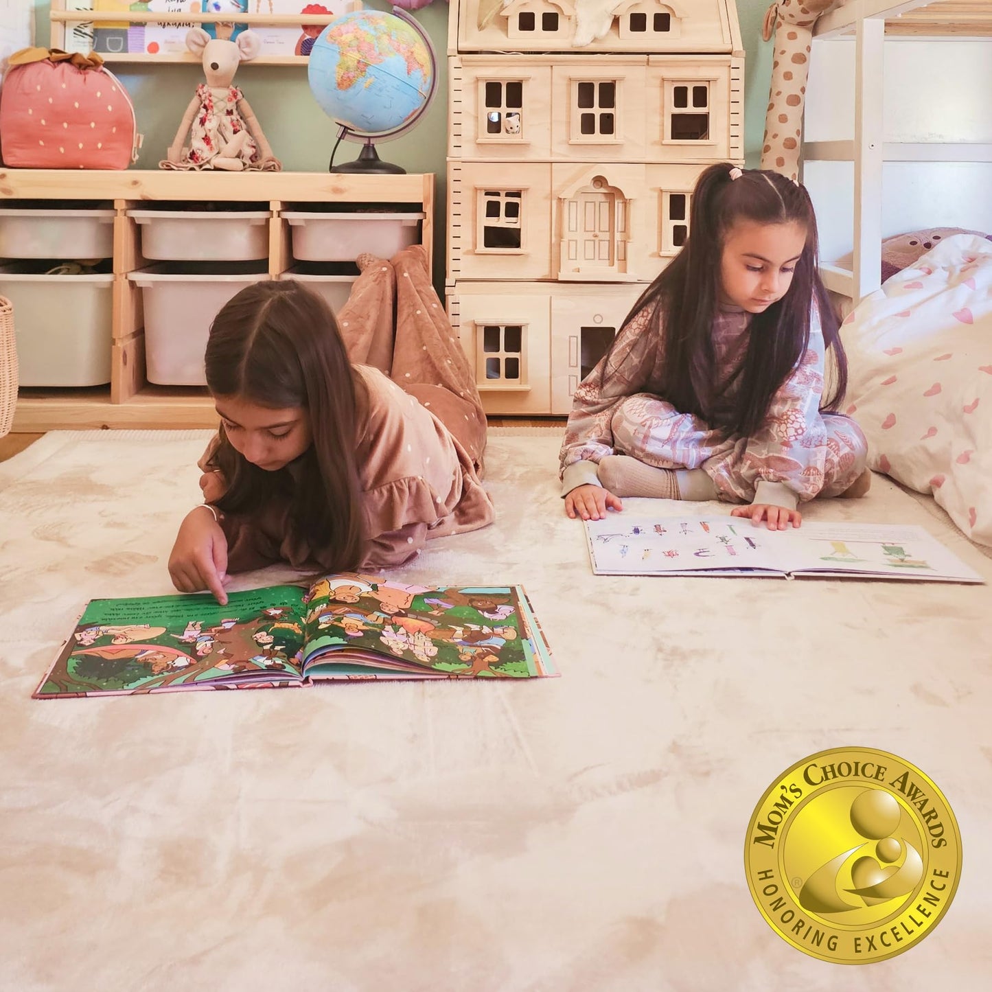 Hakuna Matte CloudSoft Baby Play Mat for Floor 80" x 110" Beige – Coral Velvet Memory Foam Rug for Crawling & Cozy Play – Non-Slip, Water-Resistant, Easy-CareTummy Time Mat, Playmat for Playpen