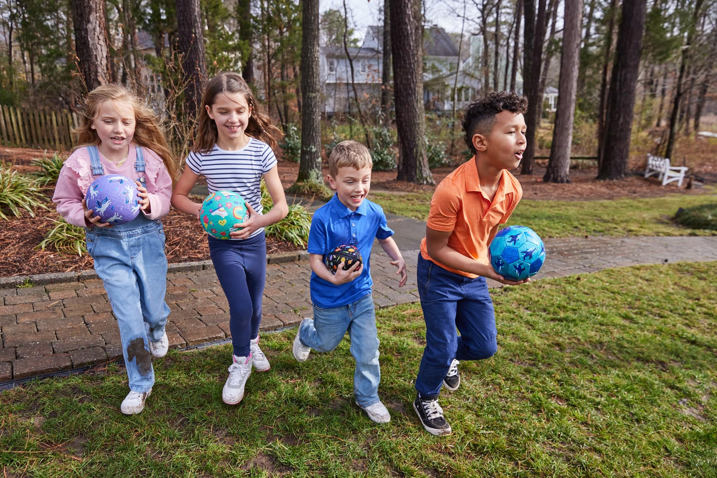 Crocodile Creek Playground Ball - Durable Rubber Ball for Kids Ages 3 and Up - Bouncy Inflatable Ball for Kickball, Indoor Games, and Outdoor Sports - PVC-Free - Unicorn Garden - 5-inch Diameter