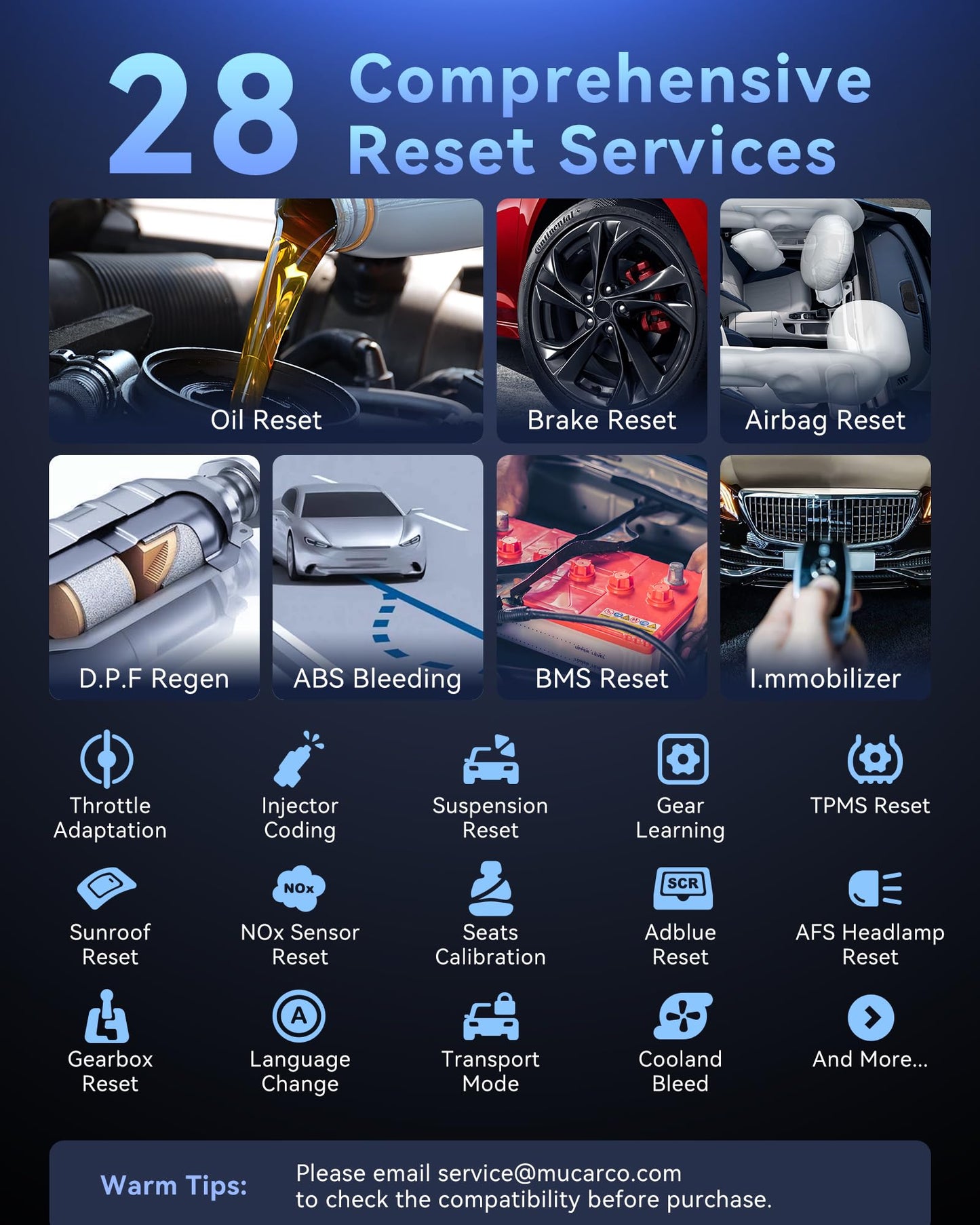 MUCAR CS90 OBD2 Scanner Diagnostic Tool with 28+ Reset Services, Oil/EPB/SAS/BMS/Injector, ABS Bleeding, Throttle Relearn, ABS SRS Engine Transmission Code Reader, FCA AutoAuth, Lifetime Free Update