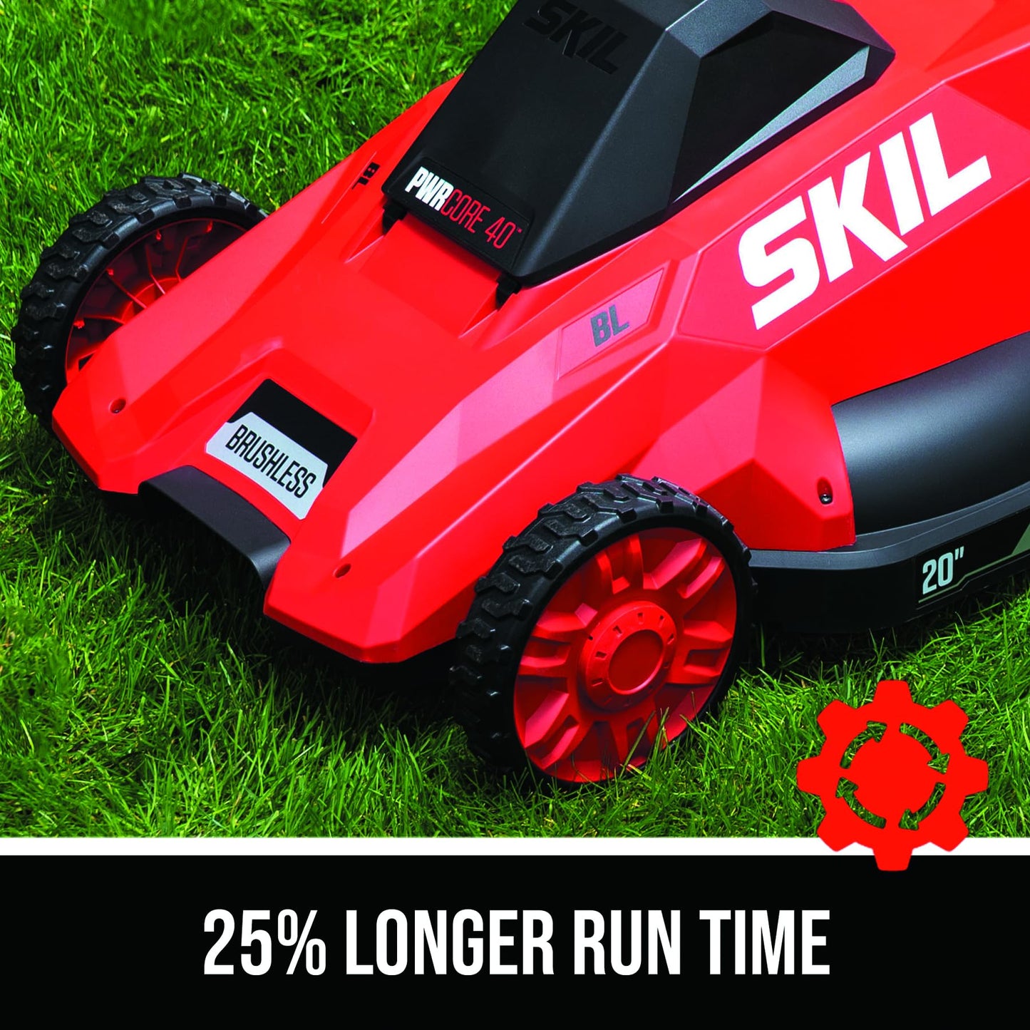 SKIL 40V Brushless 20" Push Mower Kit Including 6.0Ah Battery and 150W Charger-PM4910-15