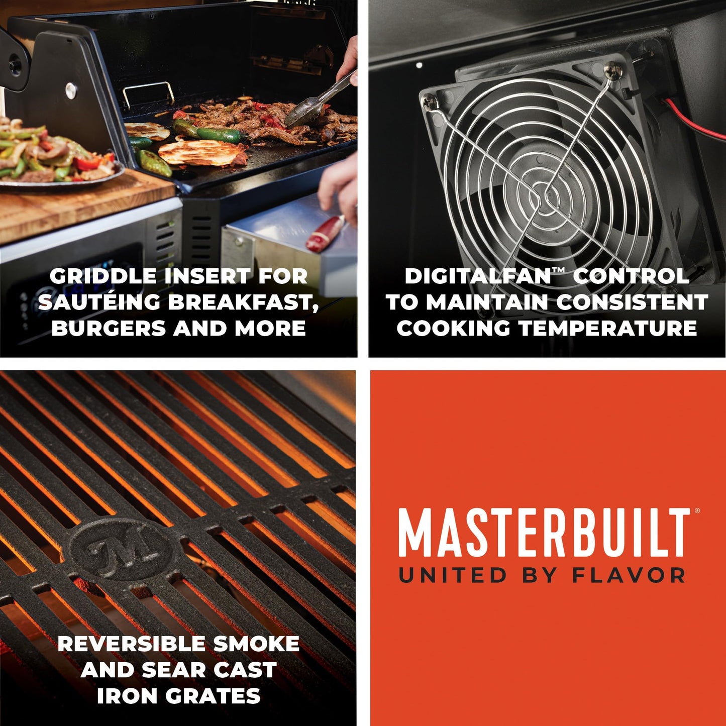Masterbuilt® Gravity Series® 800 Digital Charcoal Grill, Griddle and Smoker with Digital Control, App Connectivity and 800 Cooking Square Inches in Black, Model MB20040221