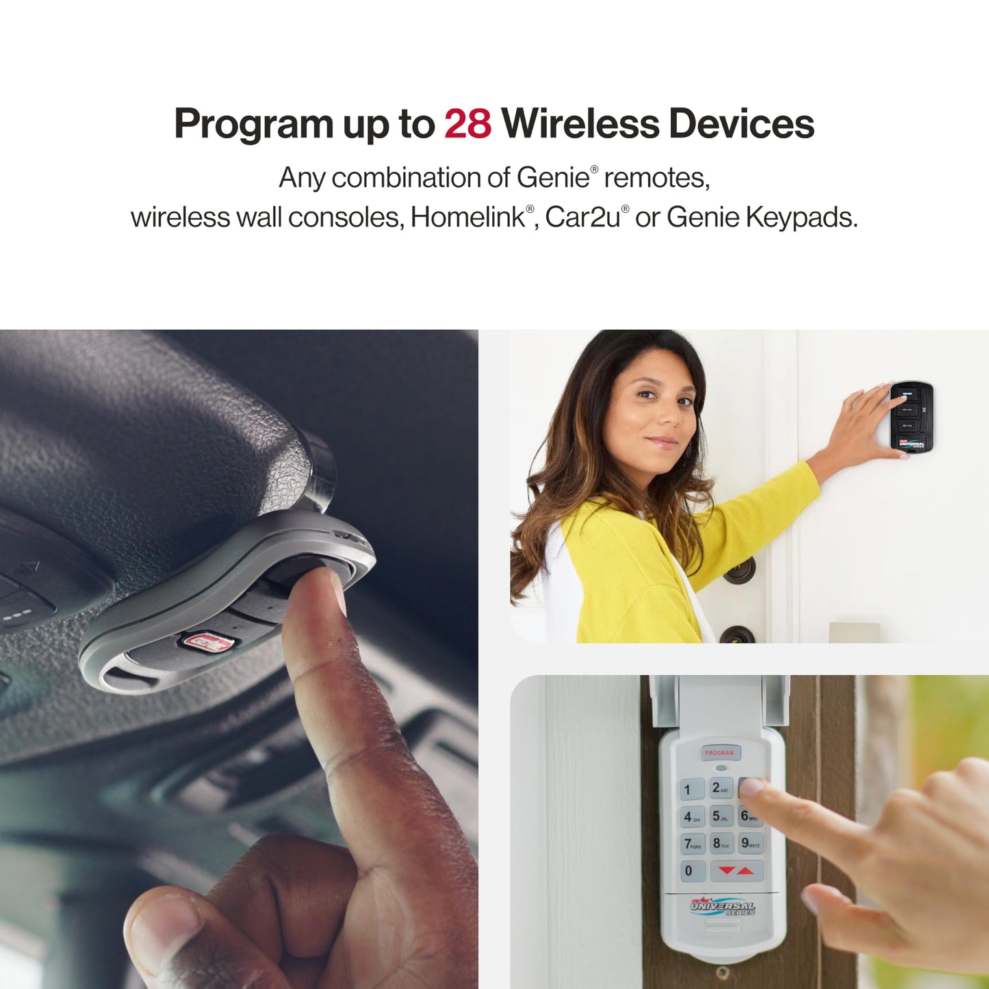 Genie SilentMax 1000 Garage Door Opener - Ultra-Quiet Belt Drive - Includes two 3-Button Pre-Programmed Remotes, Wall Console, Wireless Keypad, Safe T-Beams - Model 3042-TKH, 140V DC Motor