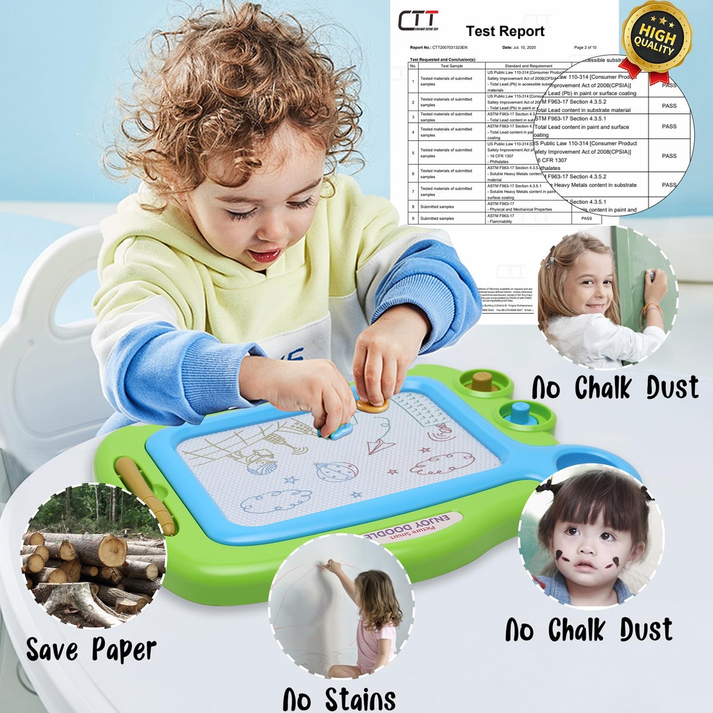 Toddler Toys for Girls Boys Age 3 4 5 Year Old, Magnetic Drawing Board with 1 Pen, Erasable Writing Doodle Board for Kids with 2 Stamps, A Etch Birthay Gift for 3 Year Old Travel Toys Sketch Boards