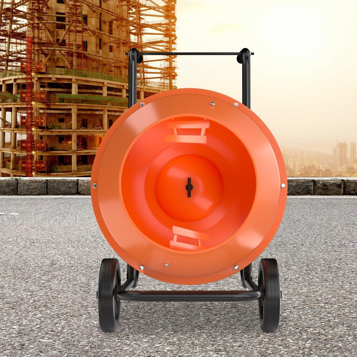5.5CuFt Heavy-Duty Electric Cement Mixer 550W，220V Portable Concrete Mixer with Steel Frame & 2800 RPM Motor，Wheelbarrow Style for Construction, Garden, DIY
