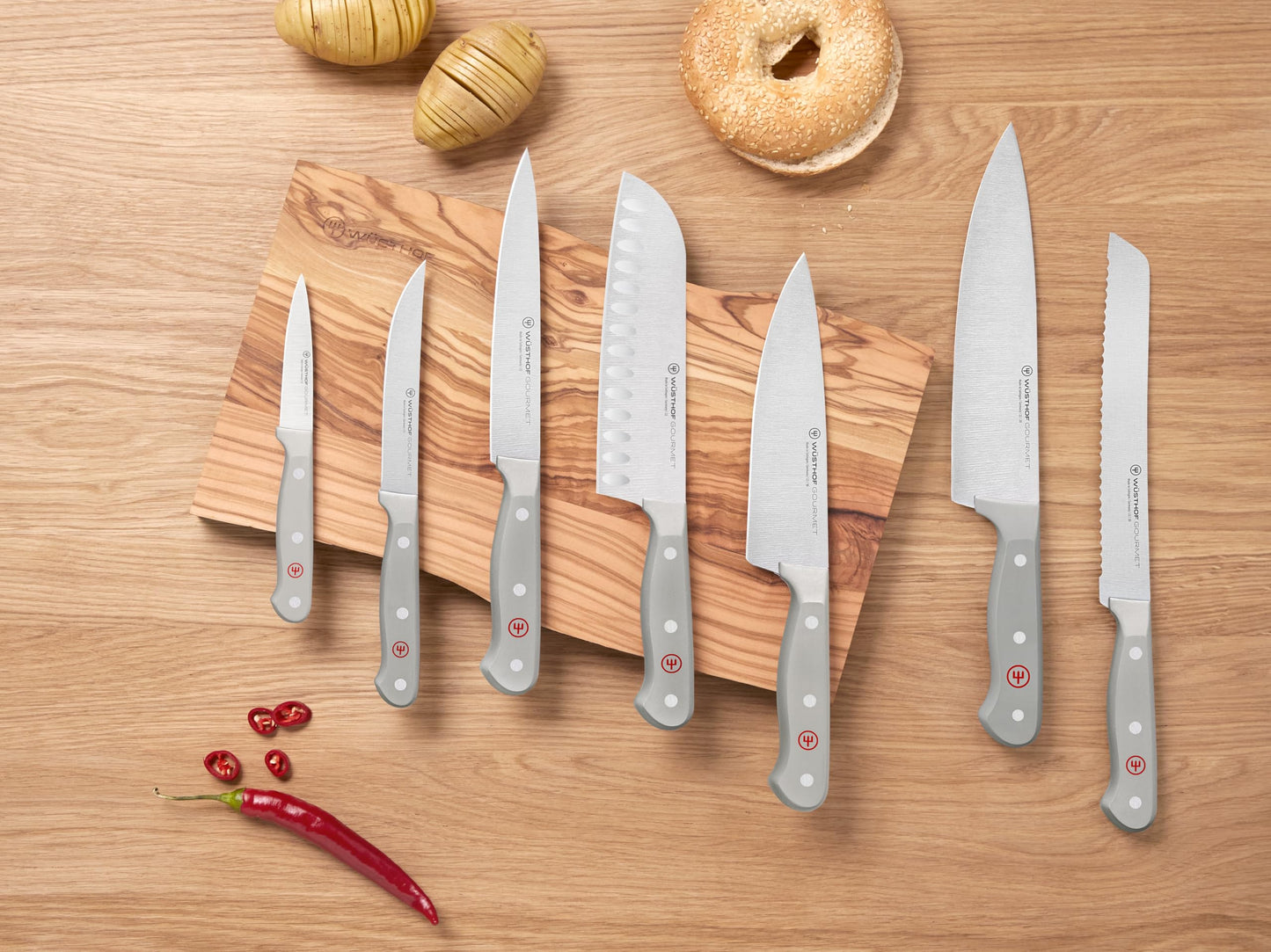 WÜSTHOF Gourmet Grey 3-Pc Chef's Essentials Set