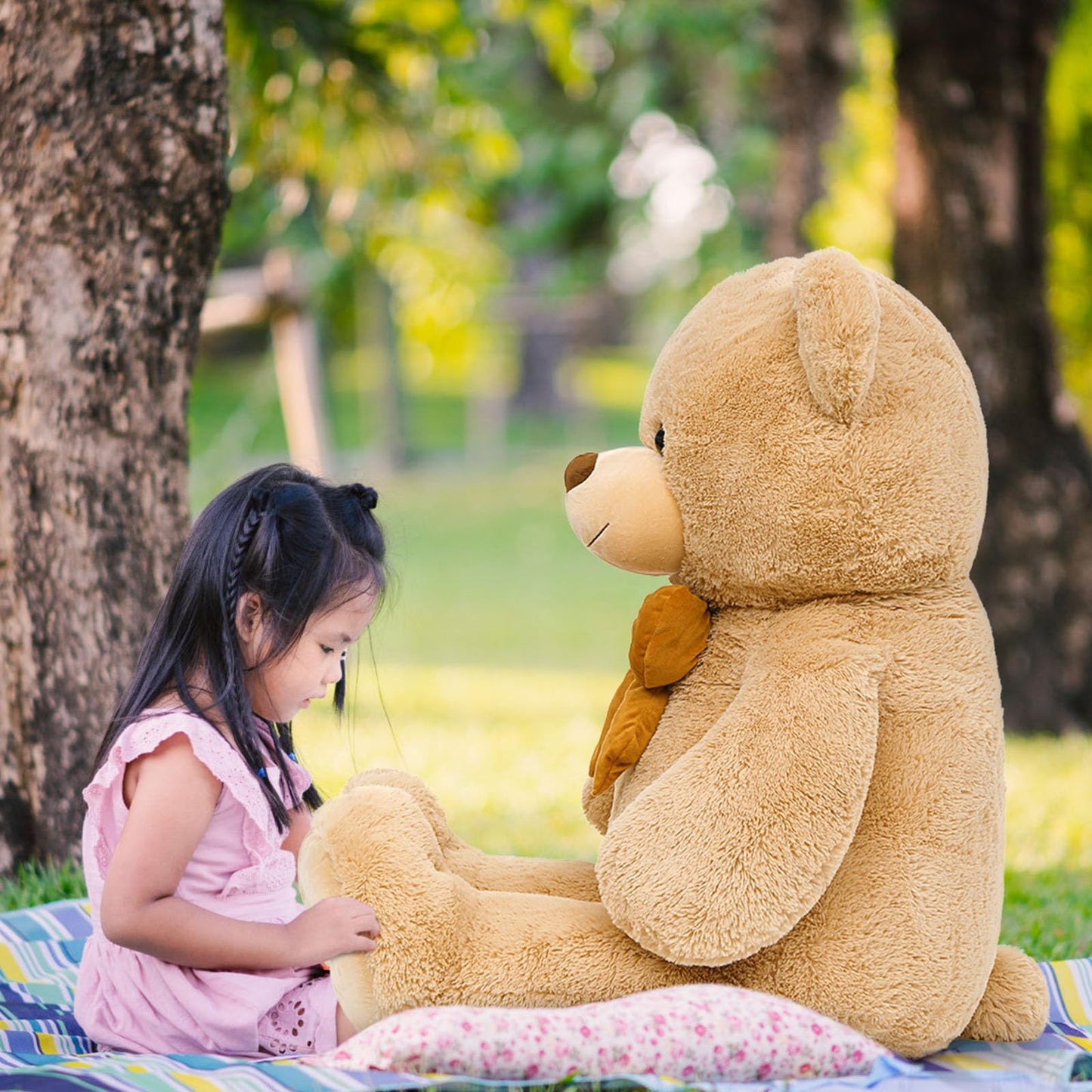 MaoGoLan Giant 59" Teddy Bear Stuffed Animal, Cuddly Large Classic Teddy Bear Plush Toy Gift for Girlfriend Boyfriend Kid, 5ft Brown Stuffed Animal for Valentines Day Birthday Gift Baby Shower Decor