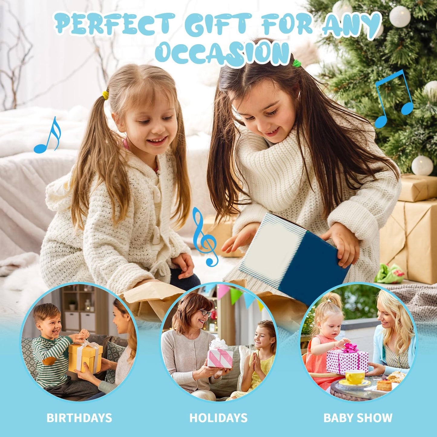 ZJEFUNS Baby Musical Instruments Set Wooden Montessori Toys for Toddlers 1-3 Percussion Instruments Set Modern Boho Music Toys for Kids Preschool Educational.