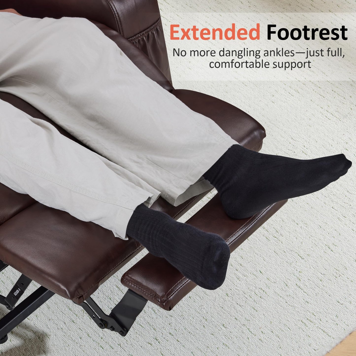 MCombo Large Power Lift Recliner Chair with Massage and Heat for Tall Elderly People, 3 Positions, Cup Holders, and USB Ports, Faux Leather 7516 (Large, Dark Brown)