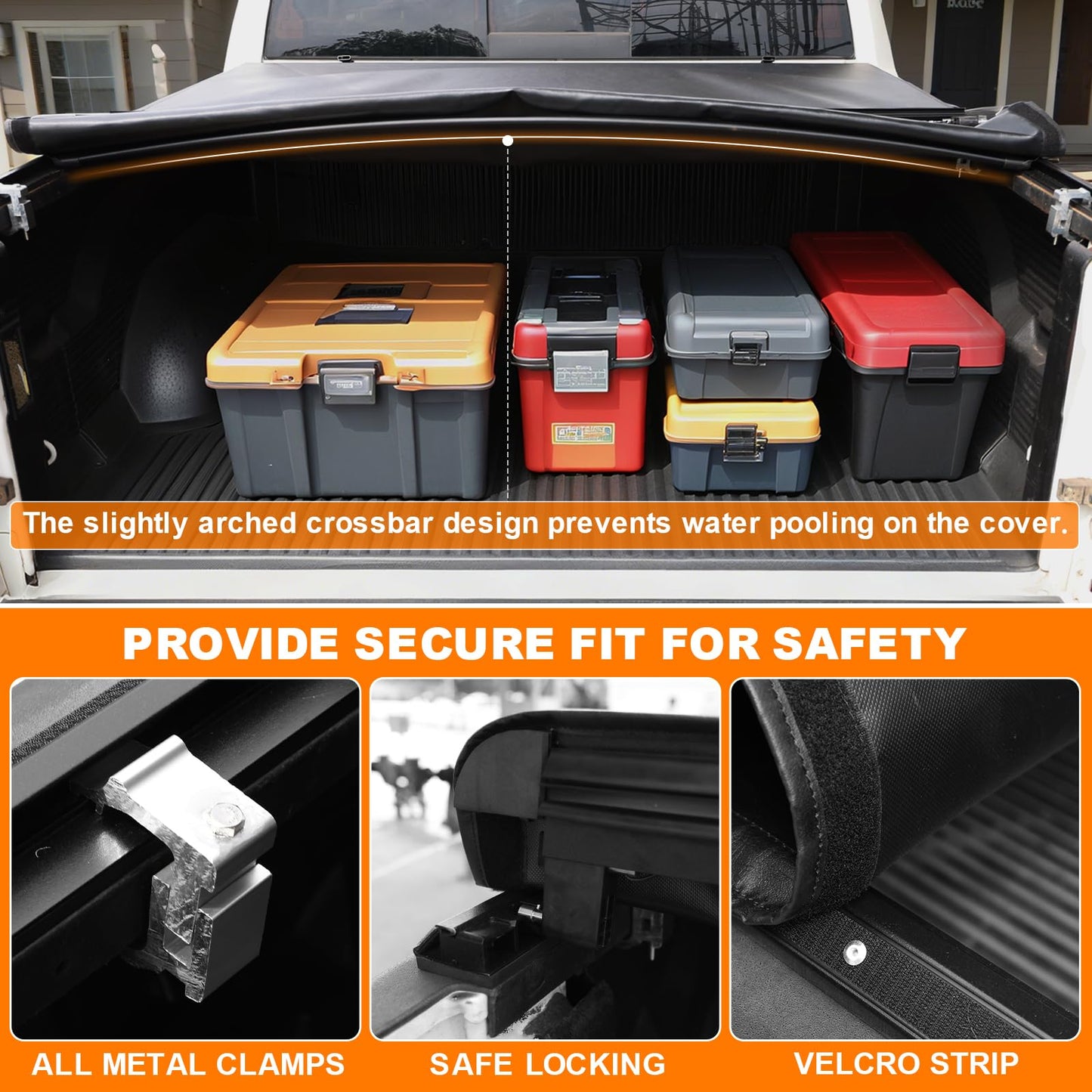 RHOBRA Soft Roll-up Truck Bed Tonneau Cover Compatible with 2007-2026 Toyota Tundra with 5.5ft Bed, 26.5oz Vinyl Soft Truck Bed Cover, Weather Resistant Bed Cover