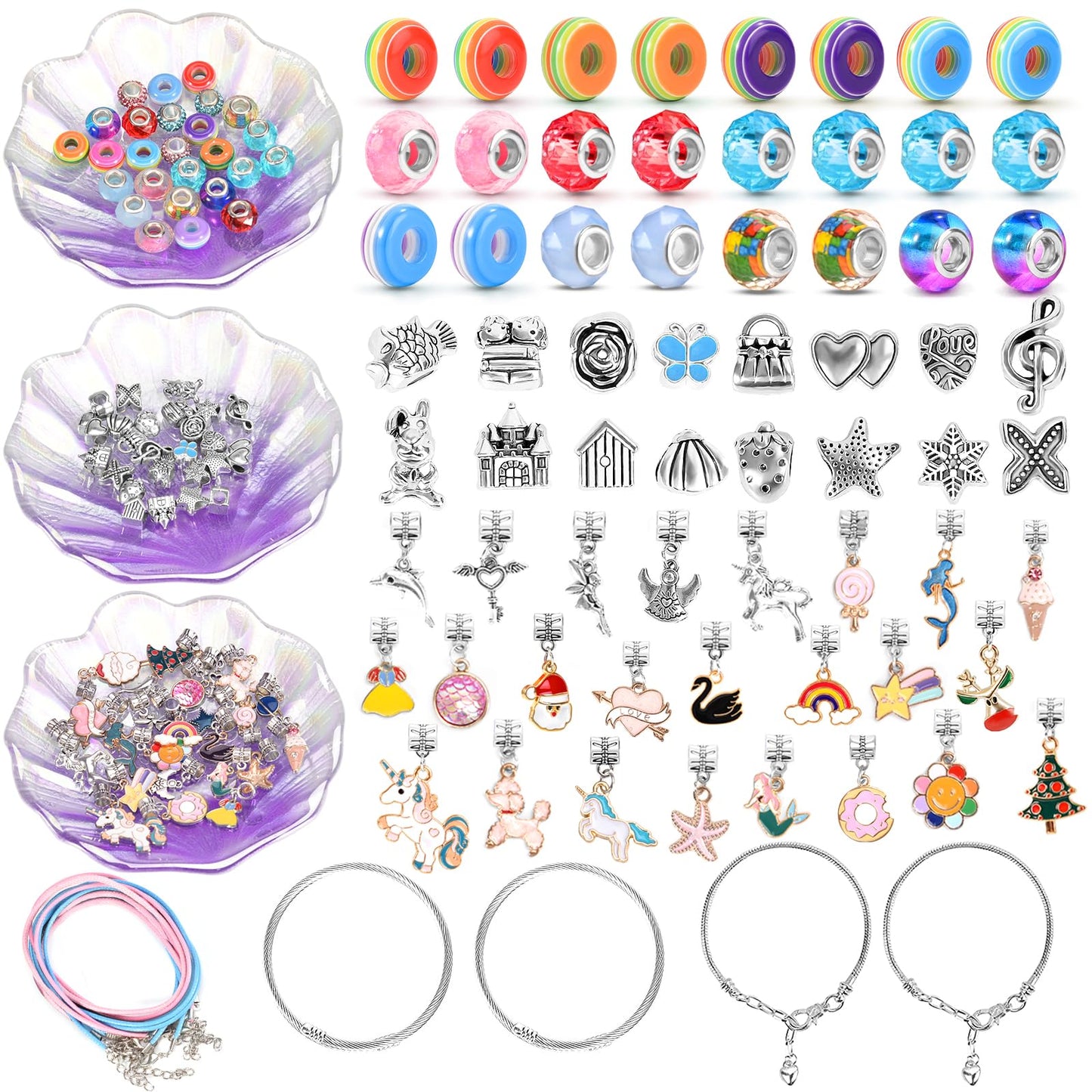 ZOOI Bracelet Making Kit for Girls, Friendship Charm Bracelet Making Kit, Arts and Crafts for Kids Girls Ages 8-12, Girl Toys Age 6-8, Jewelry Making Kit, Crafts Gifts for 6-12 Year Old Girl Purple