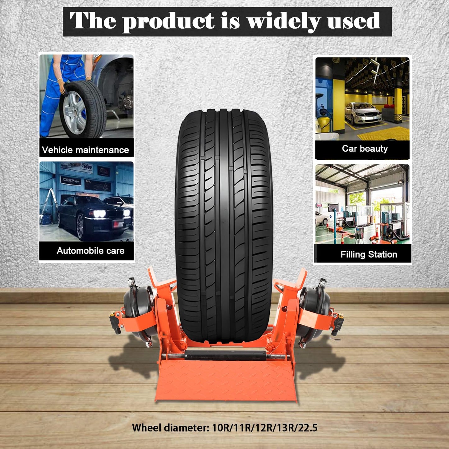 QAVODB Truck Tire Changer Machine, Pneumatic Tubeless Tire Changer with Vacuum Bead Lifter & Bead Breaker for 10R-13R & 22.5 Tires, Semi-Automatic Tire Changer Machine