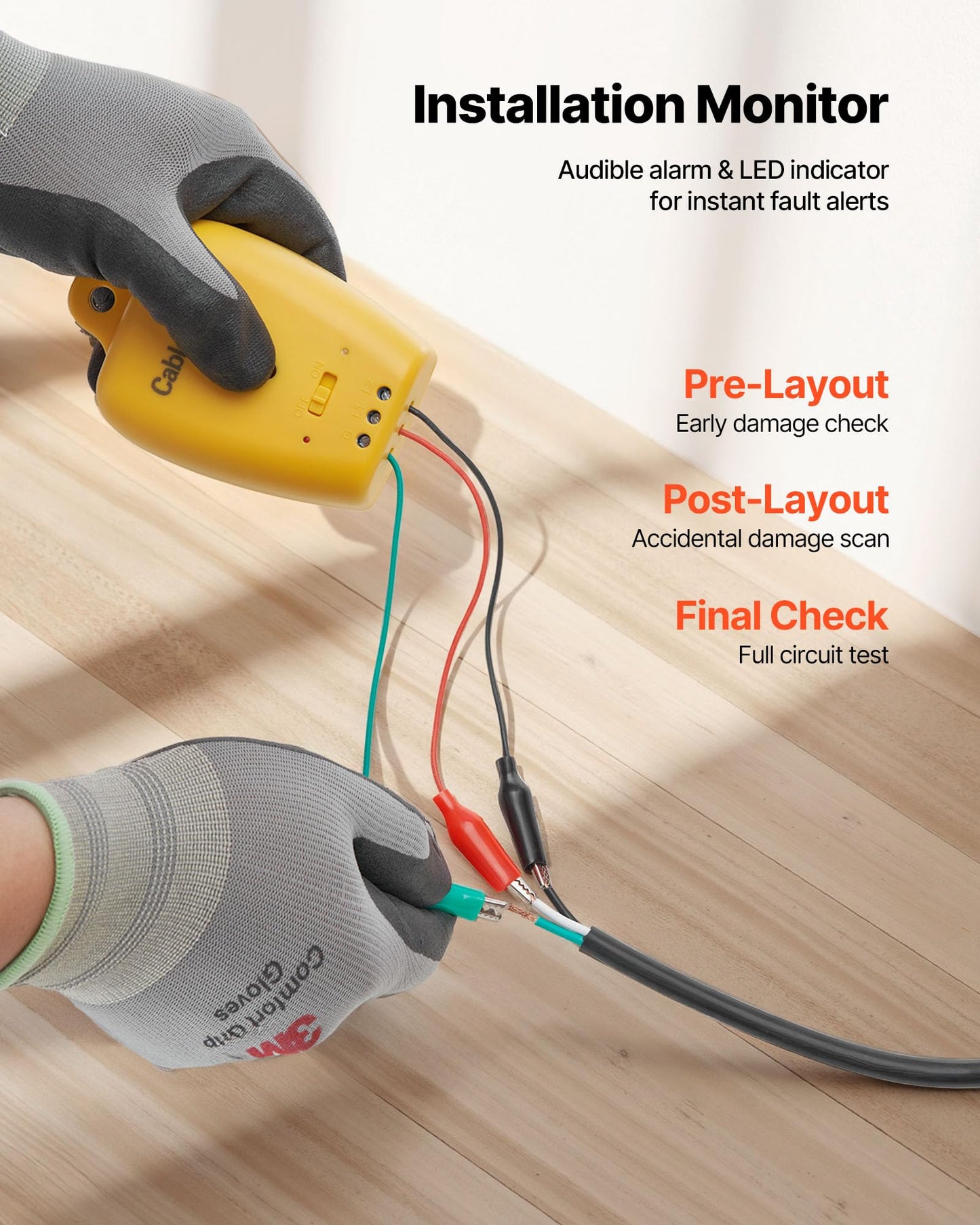 VEVOR 90 sqft Self-Adhesive Mesh Floor Heating Mat System, 120V Electric Radiant Heated Floor System, with Smart Control Thermostat & Alarm, Easy Installation for Tile, Stone, Vinyl