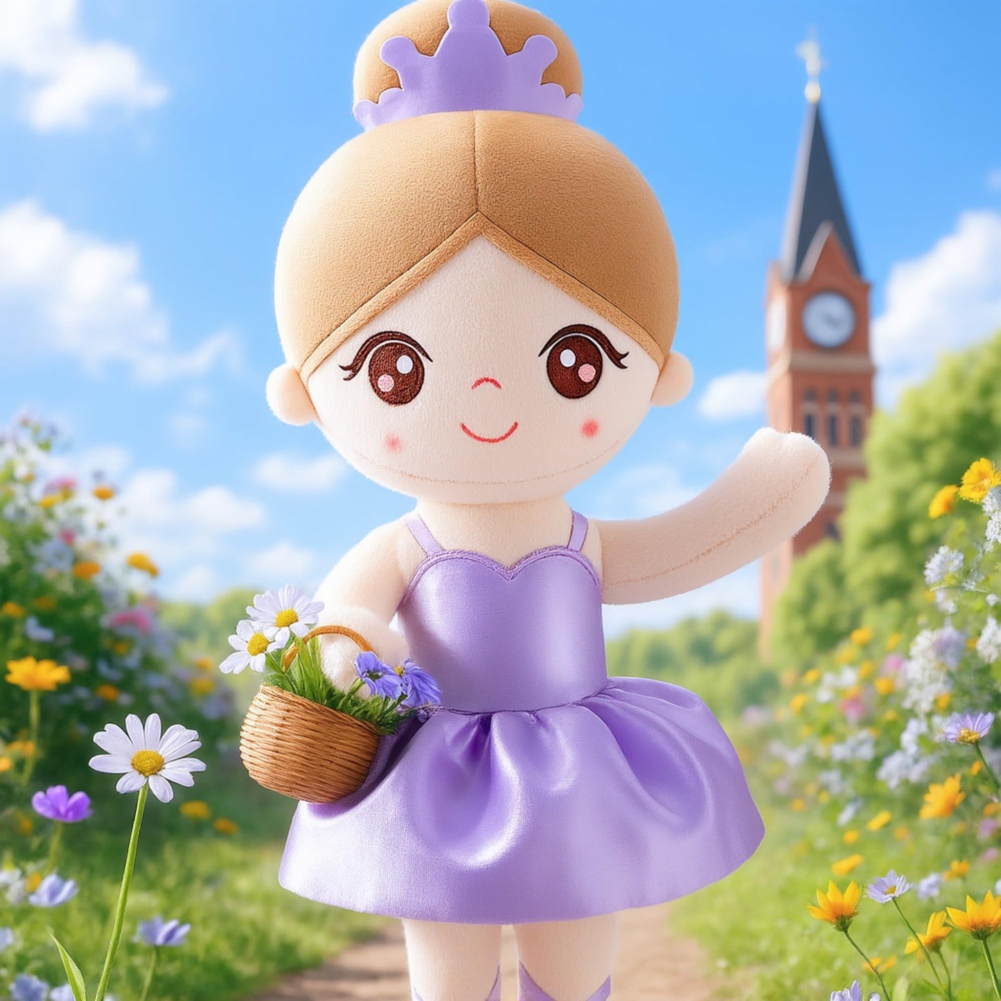 Gloveleya Baby Girl Gifts Dolls Soft Plush Toy Ballet Girl Doll Pale Purple