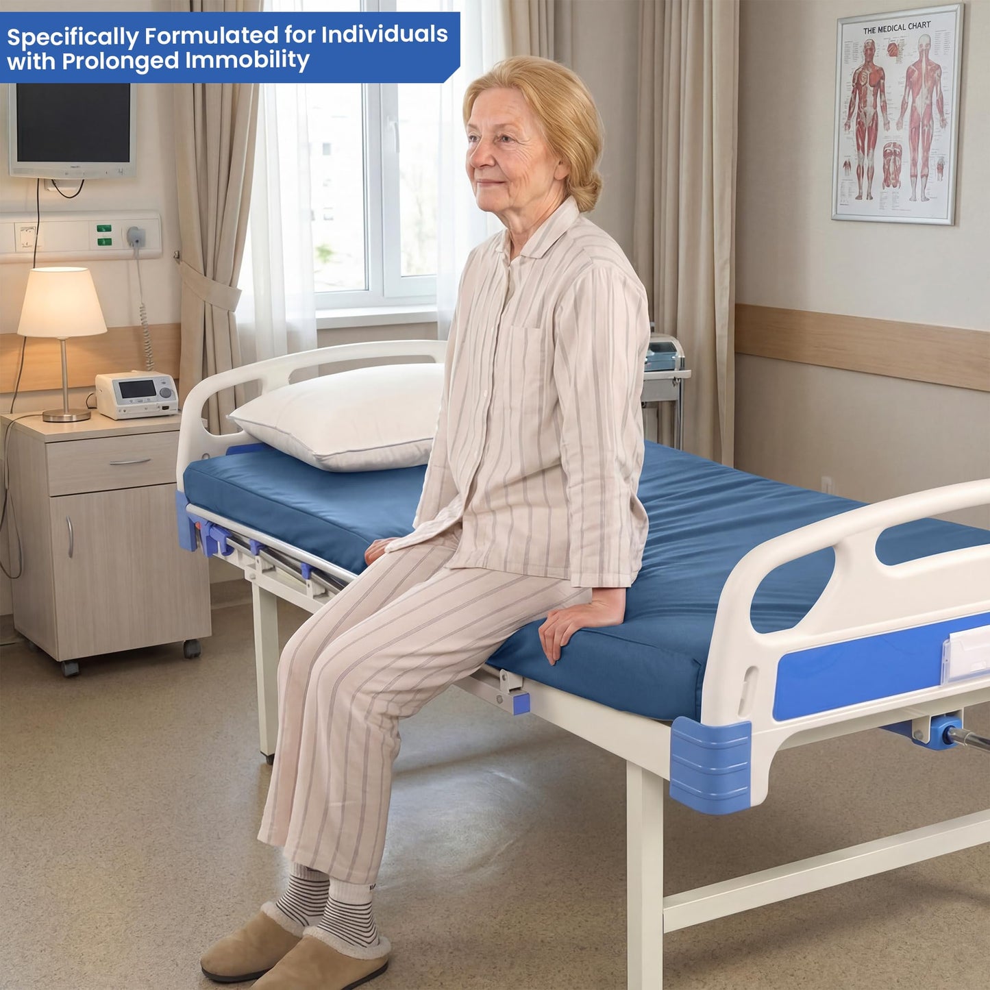 HOMBYS 5-Zone Memory Foam Hospital Bed Mattress for Pressure Relief & Pain Reduction, FDA Registered Medical Mattress for Home or Clinical Use, Waterproof Leakproof Cover, 76"x36"
