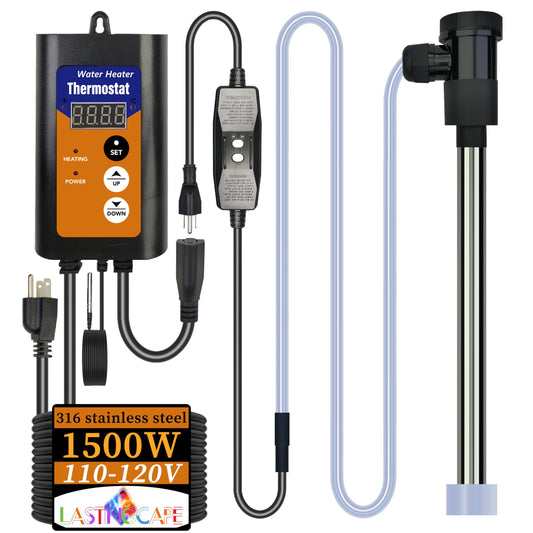 LASTINGCAPE 1500W Fully Submersible Inflatable Hot Tub Heater with Thermostat and GFCI, Portable Electric Water Heater for Bathtubs, Swimming Pools, Above Ground Pools and Baptistry