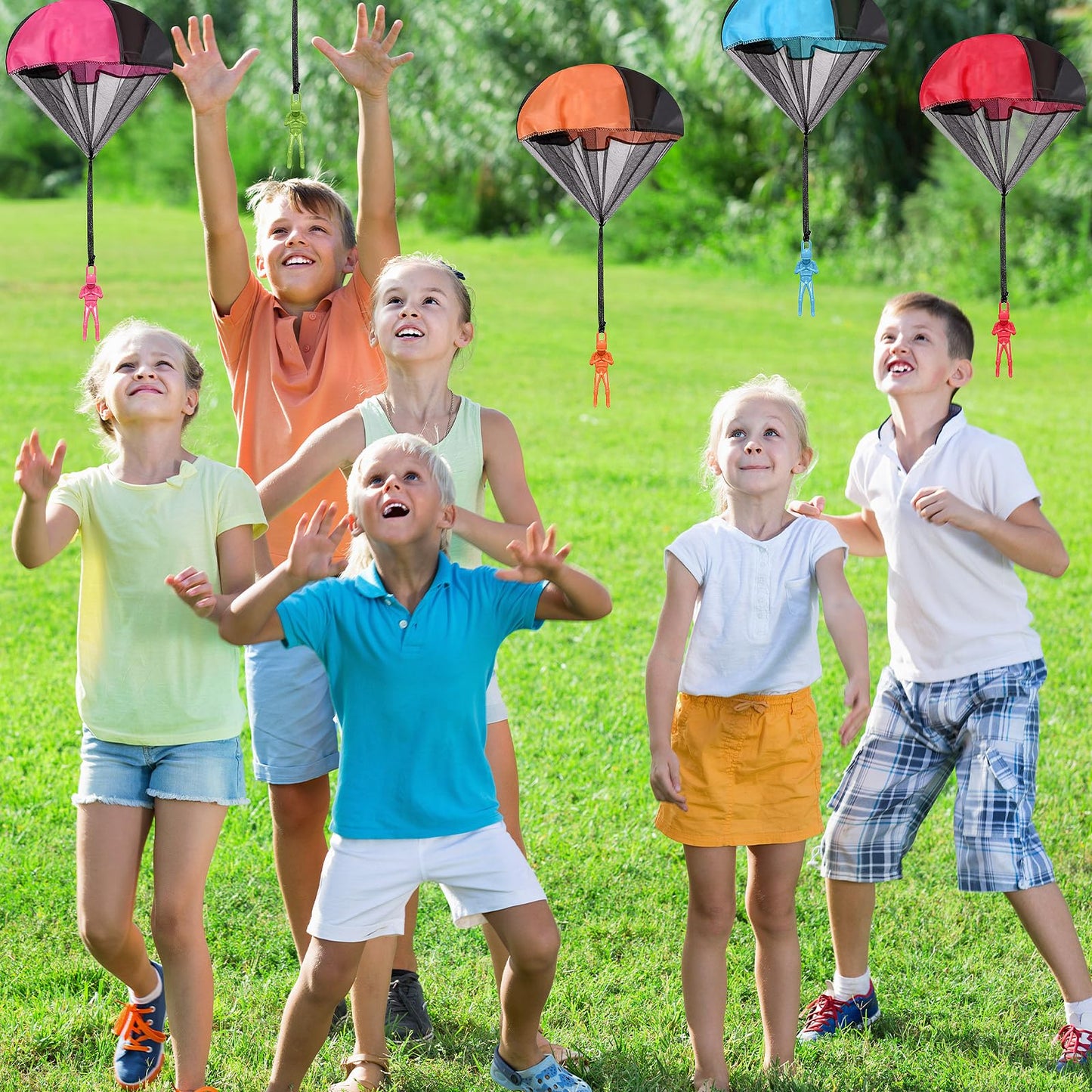 Wizzosivoor 36PCS Parachute Toy, No Tangle Throwing Men, Hand Throw Army Man, 6 Colors - Party Gifts, No Battery or Assembly Required
