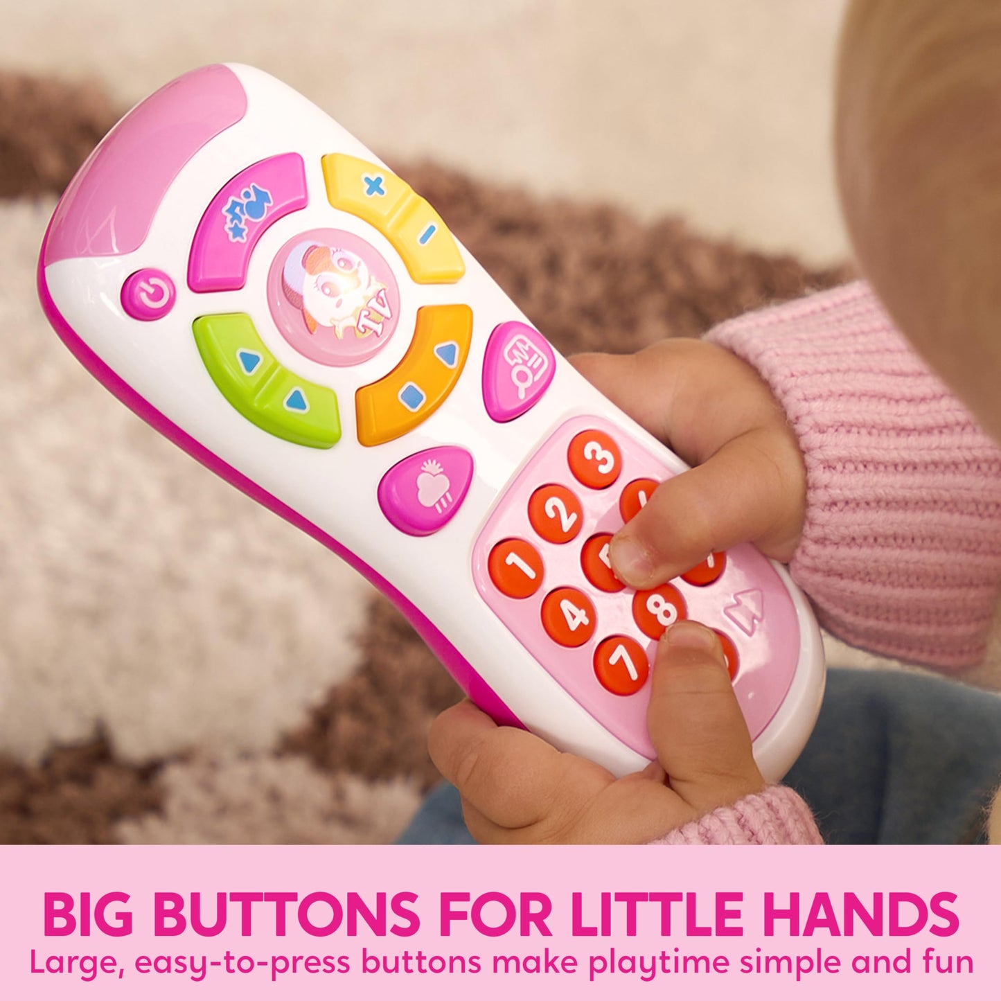 JOYIN Baby Learning Phone and Remote Toy for Toddler, Pink Smartphone Toys with Music for Infants, Kids, Holiday Stocking Stuffers, Birthday Gift for Girls