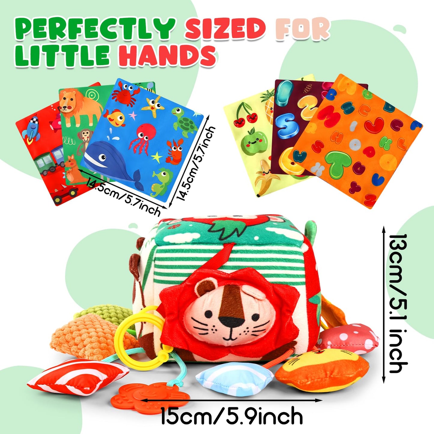 YOGINGO Montessori Toys for 1 Year Old - Tissue Box Baby Toys, Soft Stuffed High Contrast Crinkle Infant Sensory Toys, Boys&Girls Kids Early Learning Gifts
