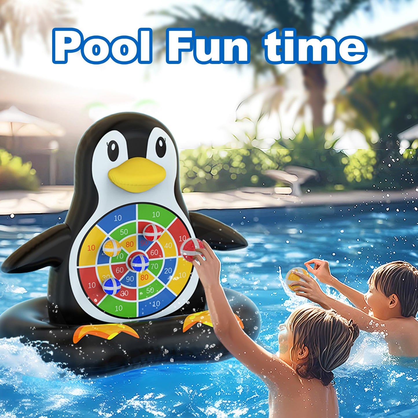 MOONTOY Fun Pool Toys, Inflatable Dart Board Floating Water Game for Kids Ages 4-8 8-12, Outdoor Backyard & Beach Games for Boys Girls Teens and Adults, Summer Party Birthday Gift