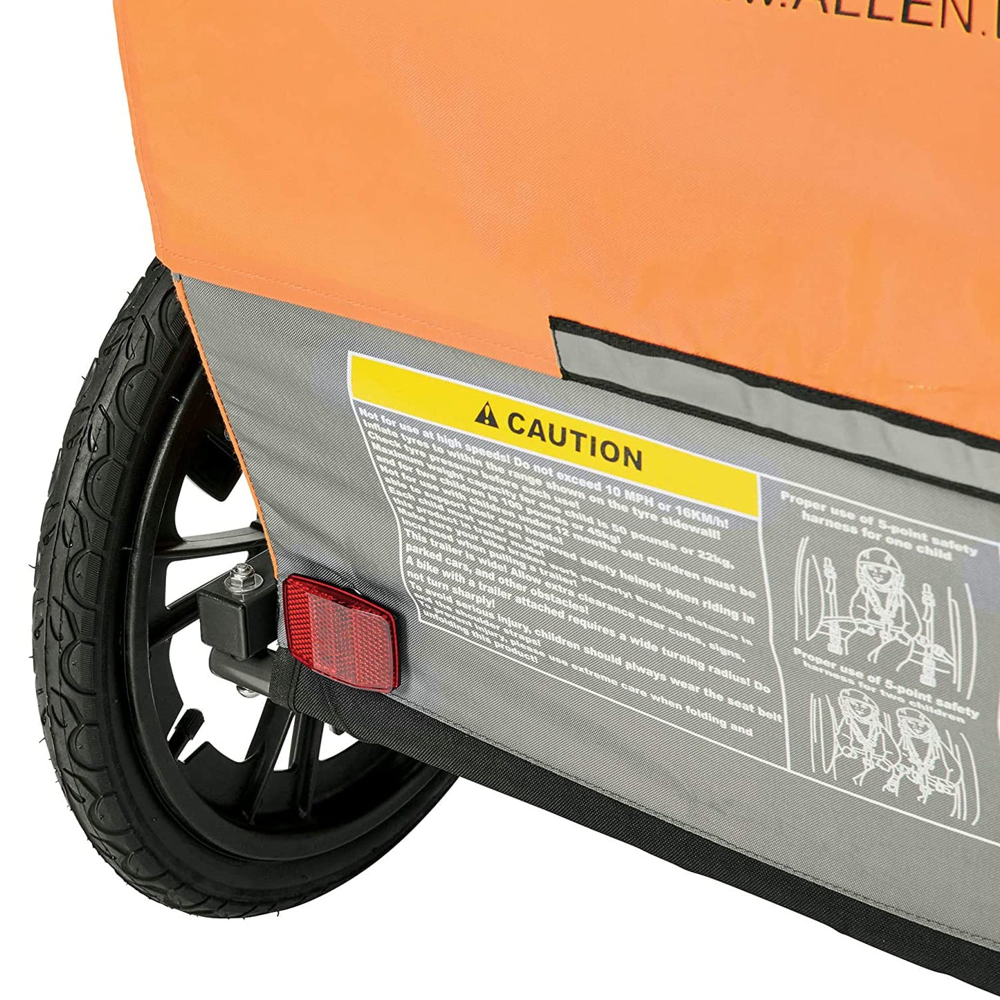 Allen Sports Hi-Viz 2-Child Bicycle Trailer, Model ET2-O, Orange