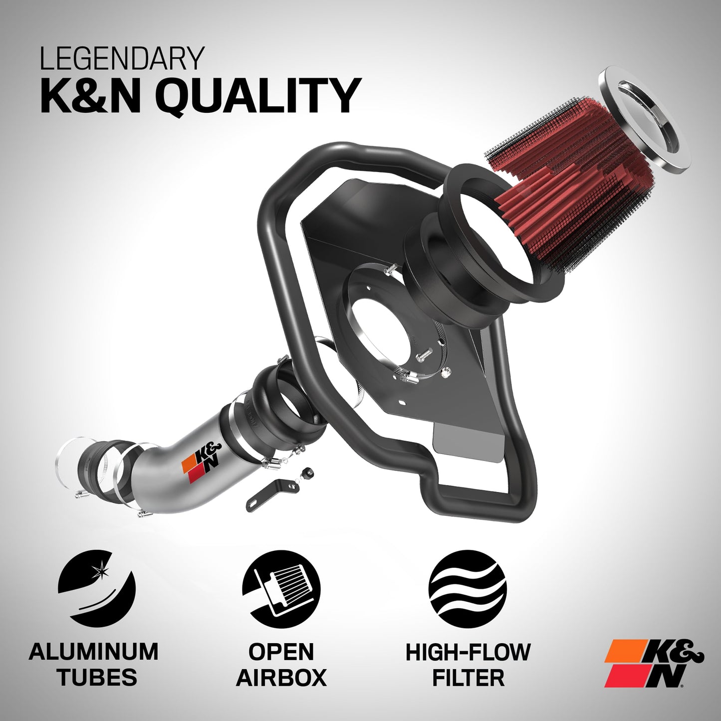 K&N Cold Air Intake System: High-Flow Air Filter, Increase Performance & Acceleration: Compatible with 2019-2025 Nissan: Altima, 69-7085TS