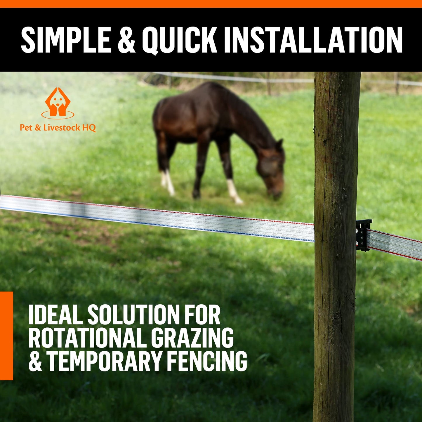 Pet & Livestock HQ - 1640ft Electric Polytape Fence with 30 Mile Charger - 2 Product Bundle