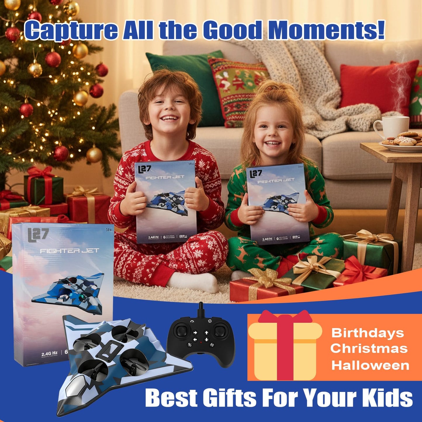 Foam Remote Control Airplanes for Kids & Adults | RC Fighter Jet with Light, 360° Flip Fighter Jet Toys, Stunt Roll, Airplane Toy Great for Beginners Christmas & Birthday Gift for Kids Boys Aged 3+
