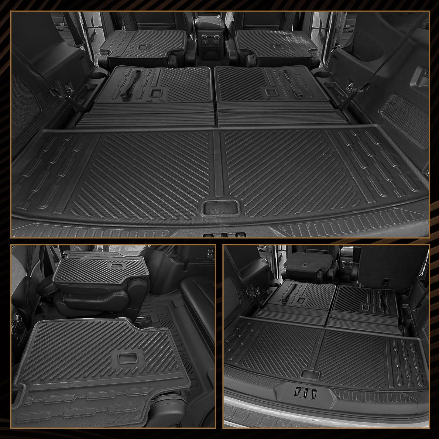 Naibeve Floor Mats for 2018-2023 Chevrolet Traverse 7 Seats Bucket Seats (for 2024 Traverse Limited)-All Weather Custom Fit for Chevy Traverse Floor Mats & Cargo Mat Waterproof Interior Accessories