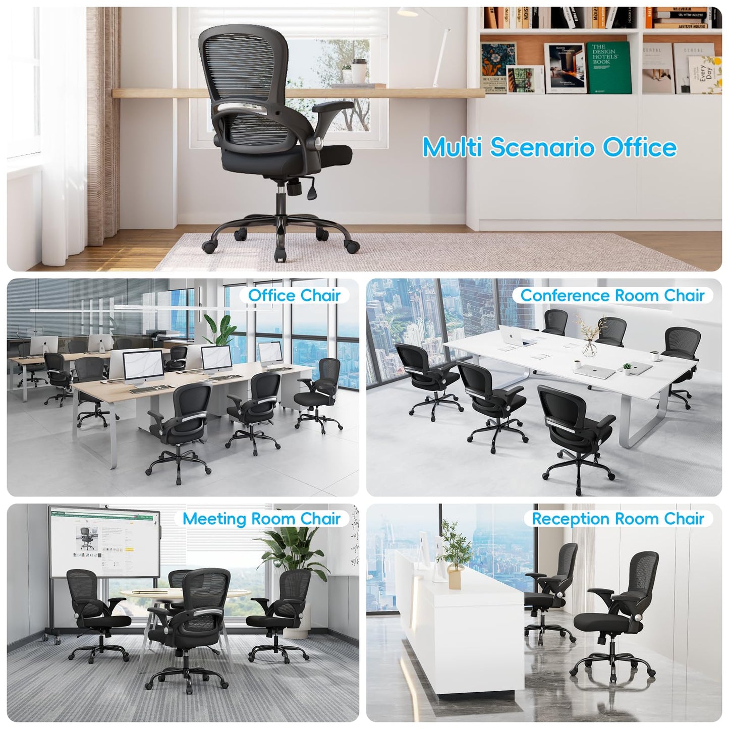 TRALT Office Chair - Ergonomic Office Chair with Back Support, Home Office Desk Chairs, 330lbs Wide Seat Big and Tall Office Chairs, Comfy Desk Chair for Work, Study, Office, Gaming (Black)