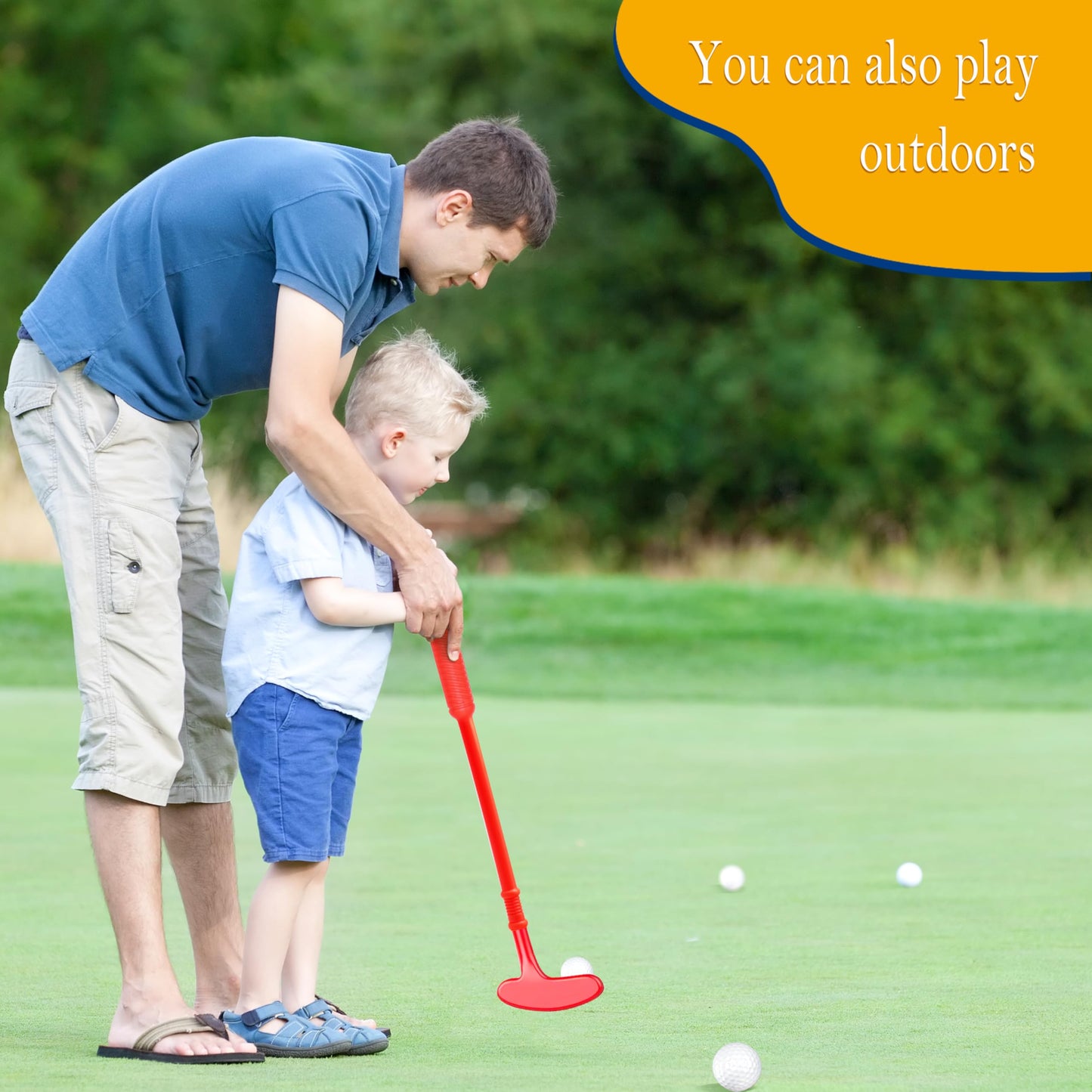 Dyienocs Plastic Mini Golf Clubs for Toddlers,Kids Golf Clubs Set,Outdoor/Indoor Golf Toys Christmas Birthday Present for Boys Girls
