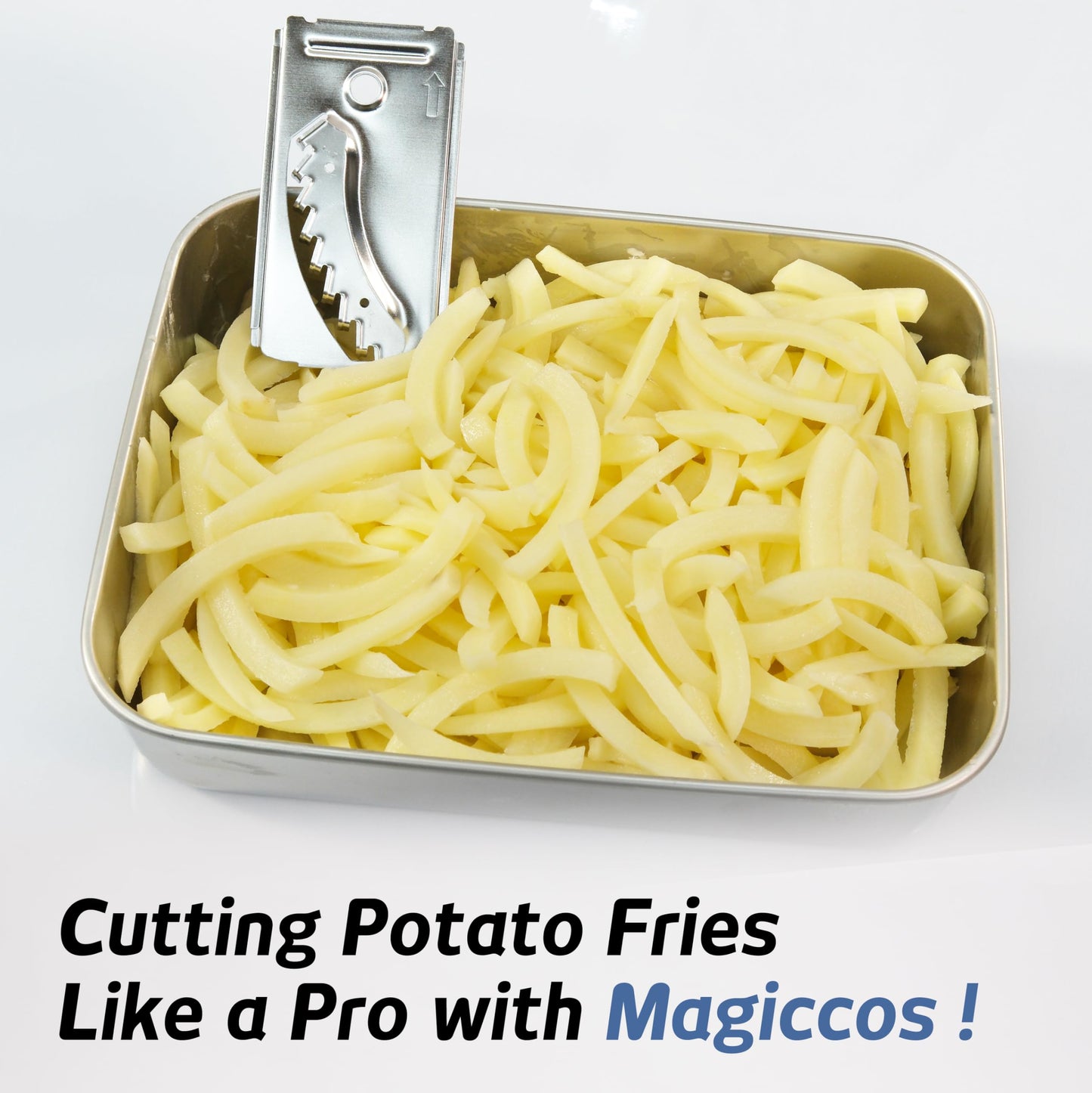 Magiccos 14-Cup French-Fry-Cutter Storage-Drawer Food-Processor - XL Bowl, Large Chute & Storage Drawer, Slicing & Shredding, Chopping & Mixing, For Fries, Cheese, Meat & Veggie Prep, For Home Kitchen