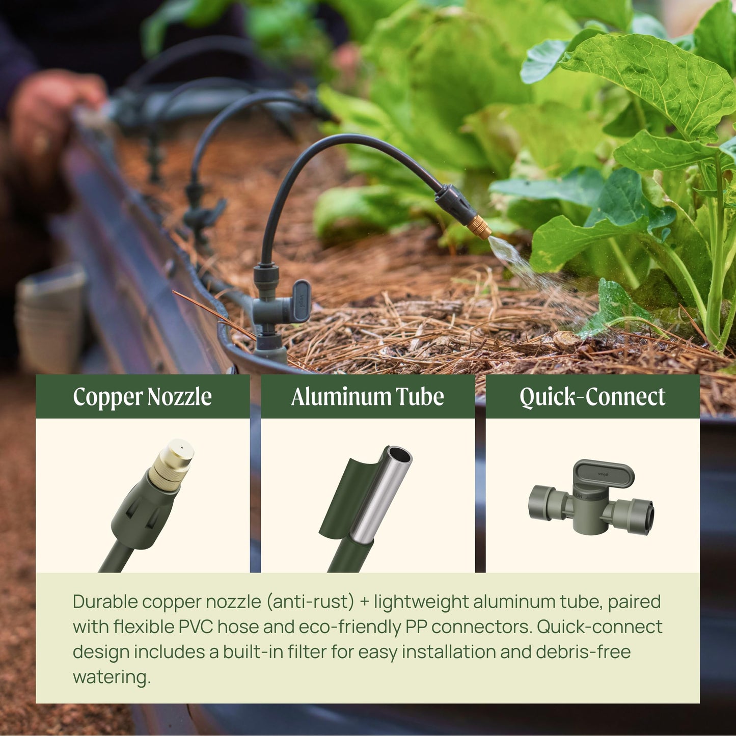 16 Gallon Tree Watering Bag 4 Pack and 24.5ft Drip Irrigation System for Raised Garden Beds