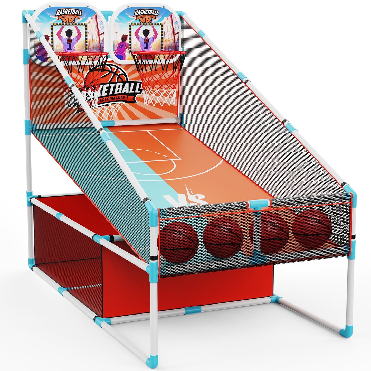 2-Player Arcade Basketball Game Set,Upgraded Indoor Hoop with LED Light Electronic Scoreboard 4 Balls,Carnival Games Sports Toys Kids 3-10 for Home Party Backyard Outdoor Boys Girls Toddlers Gifts