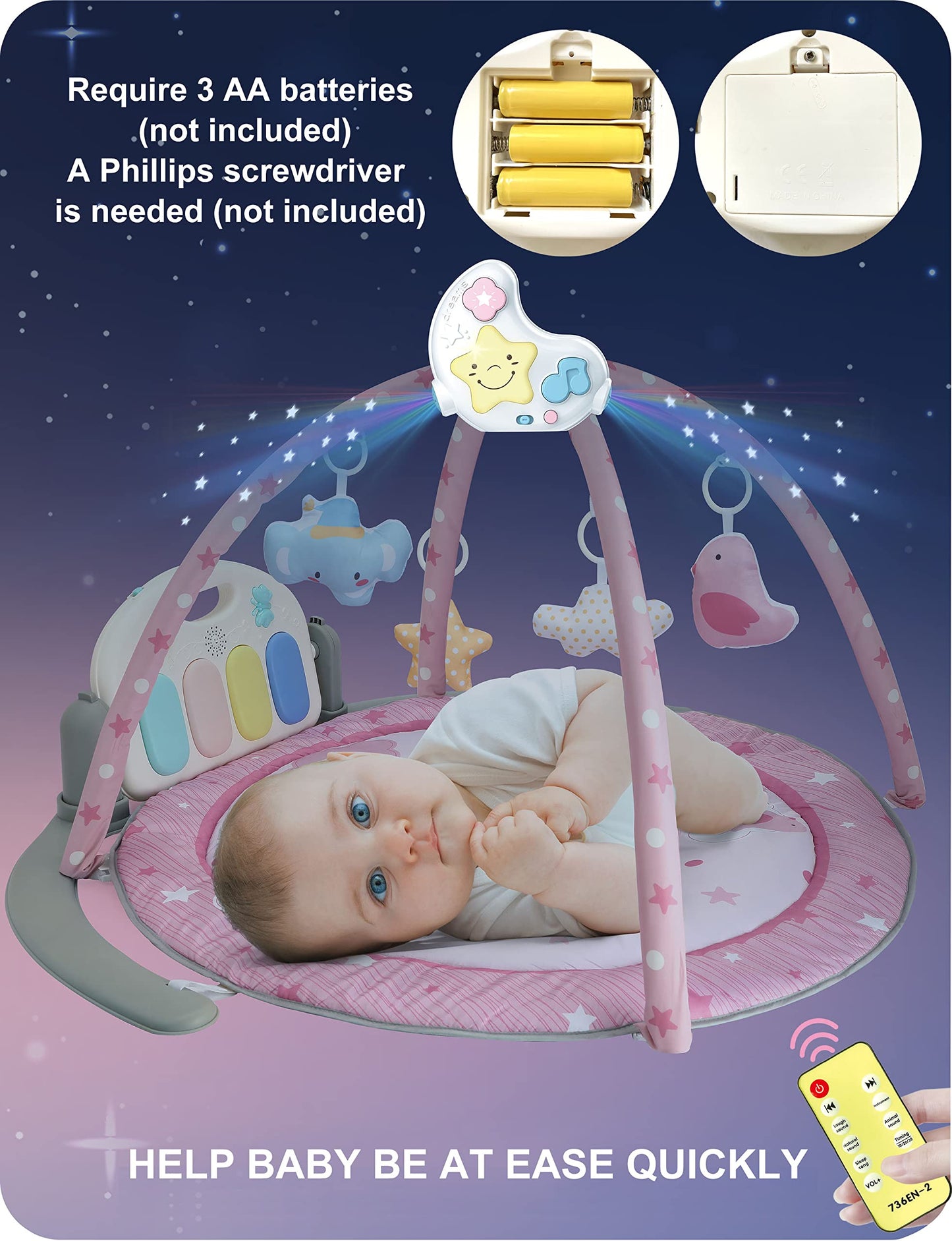 cxjoigxi White Noise Machine and Baby Soother with Remote, 108 Lullaby Music, Soothing Sounds and Night Light for Newborn Nursery Sleeping, Musical Crib Toy, Portable Baby Sound Machine for Travel
