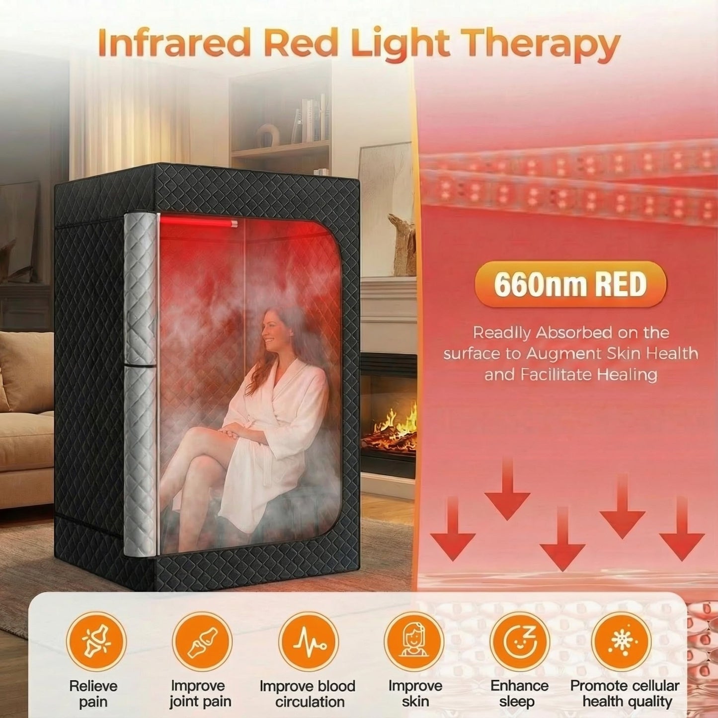 WELLEVER Upgraded Sauna Box, Infrared Sauna for Home, Portable Steam Sauna Tent with 1000W 2.5L Steamer Heater, Indoor Sauna Room for Relaxation, 2.6’ x 2.6’ x 5.9’