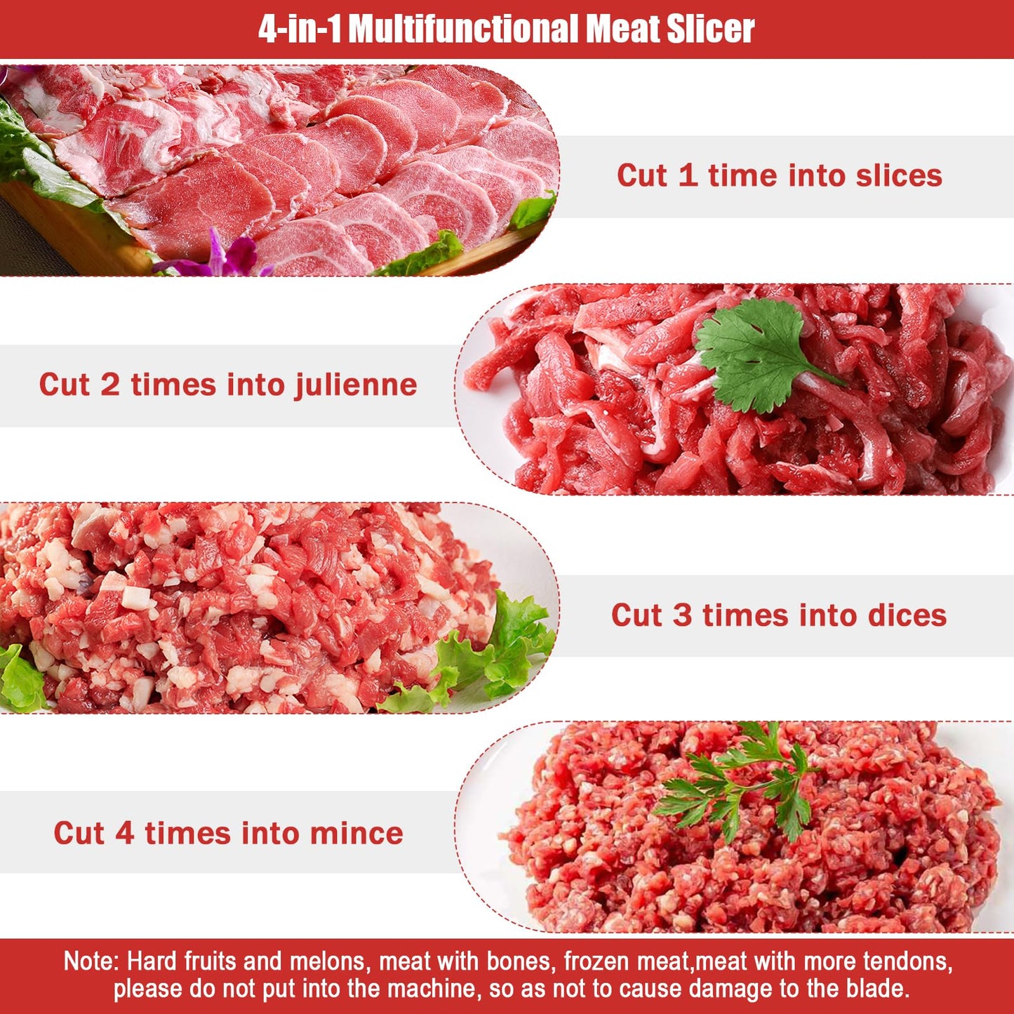 ARLUMA Meat Cutter Machine,850W Commercial Meat Slicer,Stainless Steel Electric Meat Slicer Machine for Home Kitchen,Restaurant,Supermarket (3.5MM)