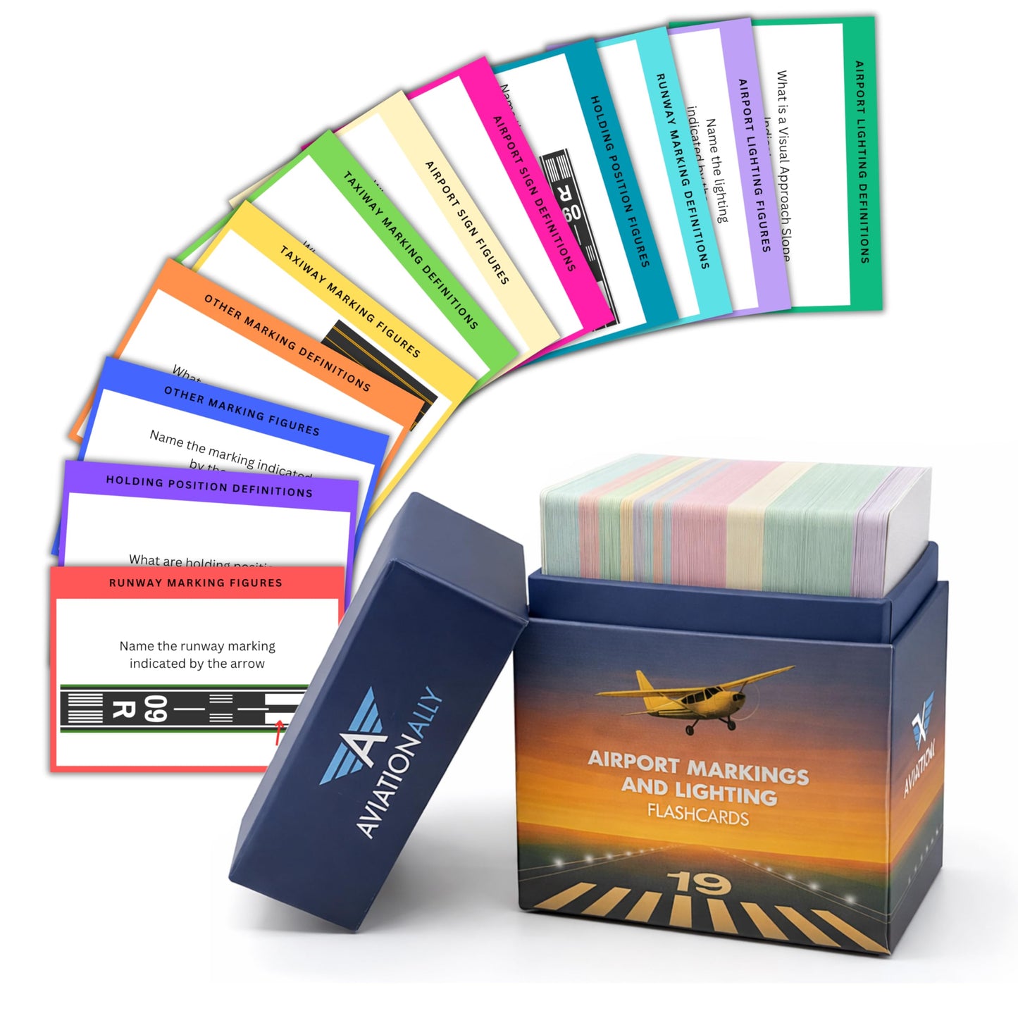 Airport Markings and Lighting Flashcards | 215+ Flashcards for Pilots, Students, & Instructors | Covering Runway, Taxiway, and Airport Signs, Markings, Figures, and Lighting