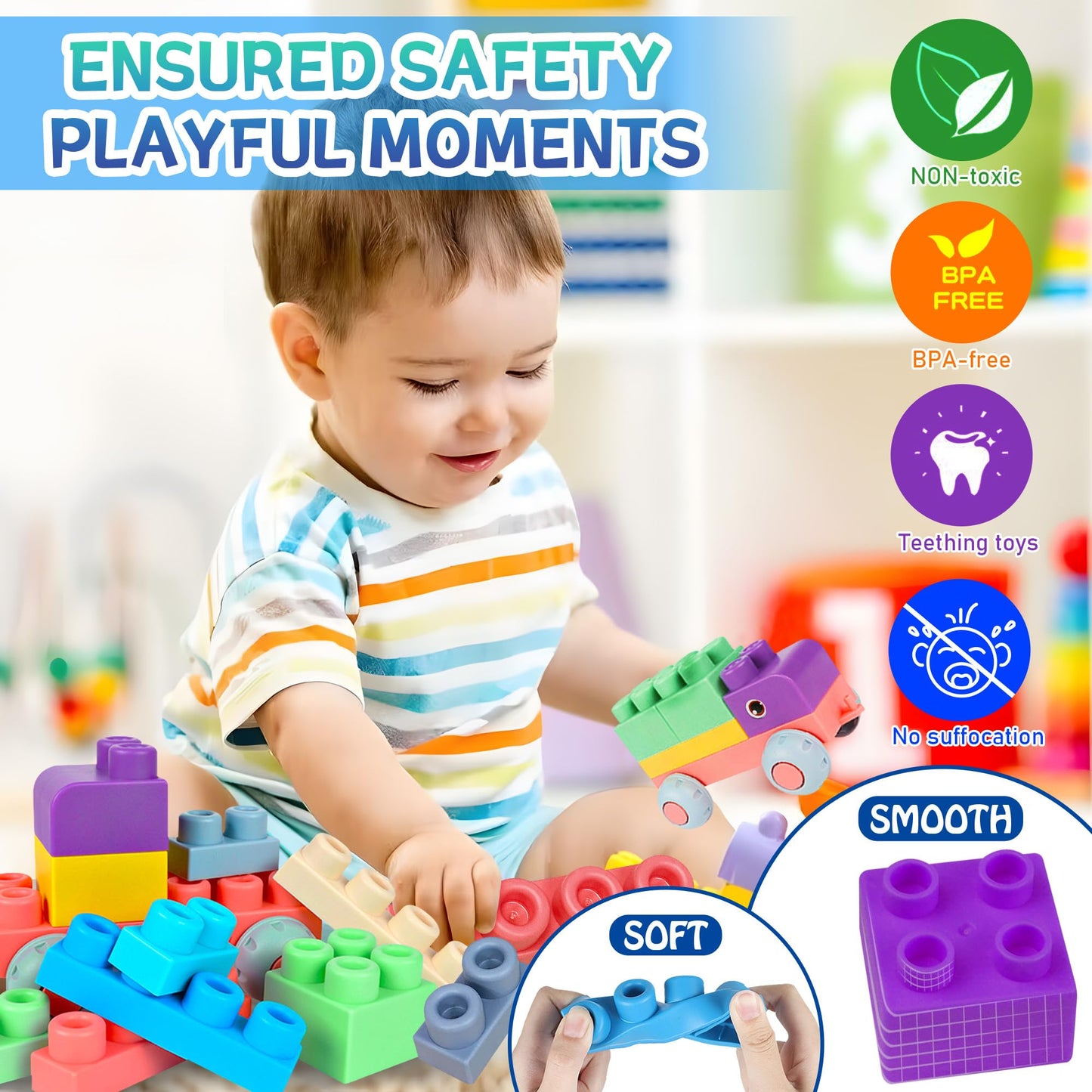 ROHSCE 2025 New Montessori Busy Board Sensory Toys for Toddlers 1-3, 13 Activity Music & Led Light Up Montessori Toys for 2+ Year Old, Birthday Gifts for Toddlers, Travel Toys for 2 Year Old