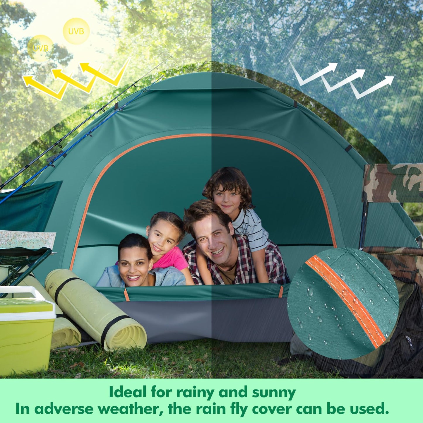Woanger 10 Pack 10/16 Pack Bulk 2 Person Camping Tents for Homeless Lightweight Tent with Rain Fly and Carrying Bag Waterproof Windproof Setup Pop Up for Camping Backpacking Donation (Green)