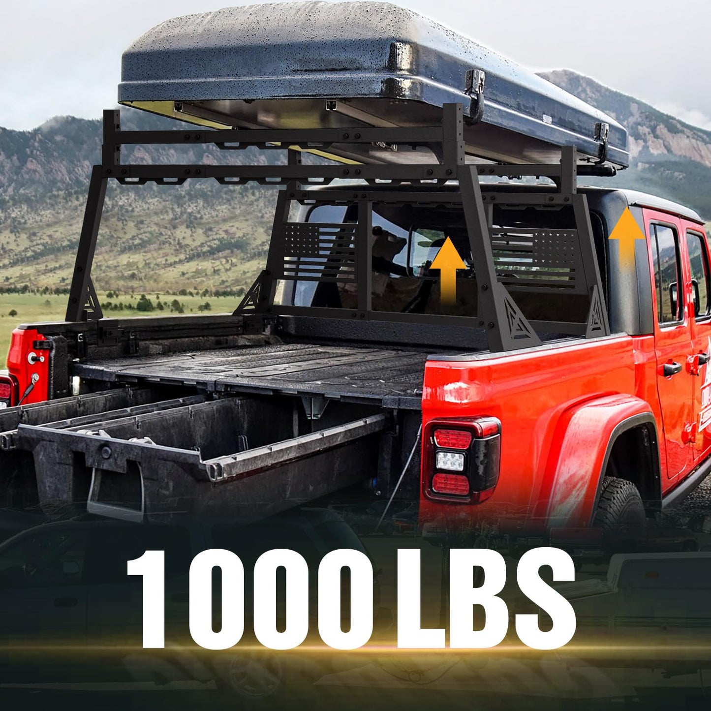 YZONA Headache Rack Extendable Sport Roll Bar Compatible with Ford F150/ Titan/Silverado 1500 & GMC Sierra 1500/ Frontier/Toyota Tundra/Chevy Colorado & GMC Canyon/Toyota Tacoma/Gladiator JT