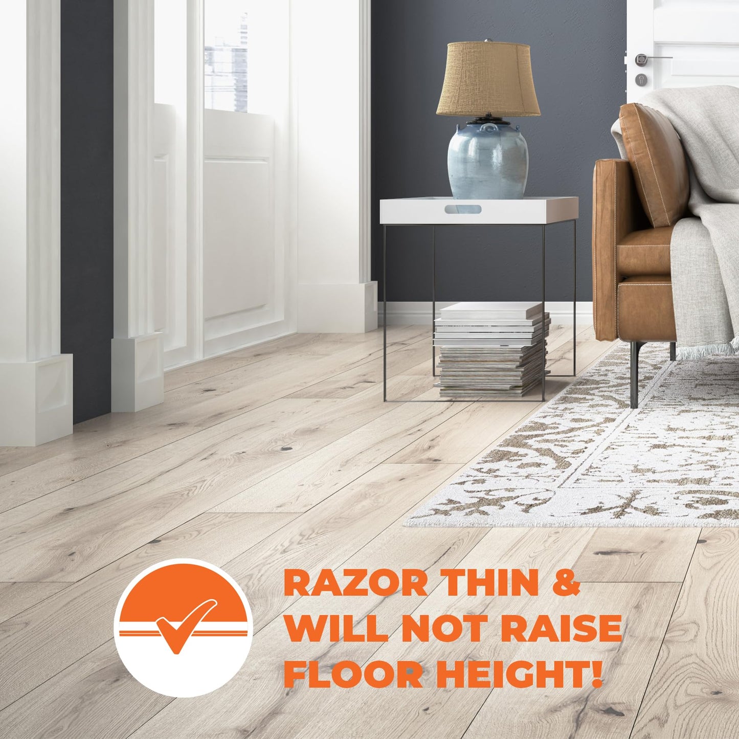 QuietWarmth Float QWARM3X10F240 Radiant Floor Heating Mat for Below Laminate, Wood, Luxury Vinyl Floating Flooring- Cuttable Mat Size 3'x10' 240 Volt (Covers 30sf)