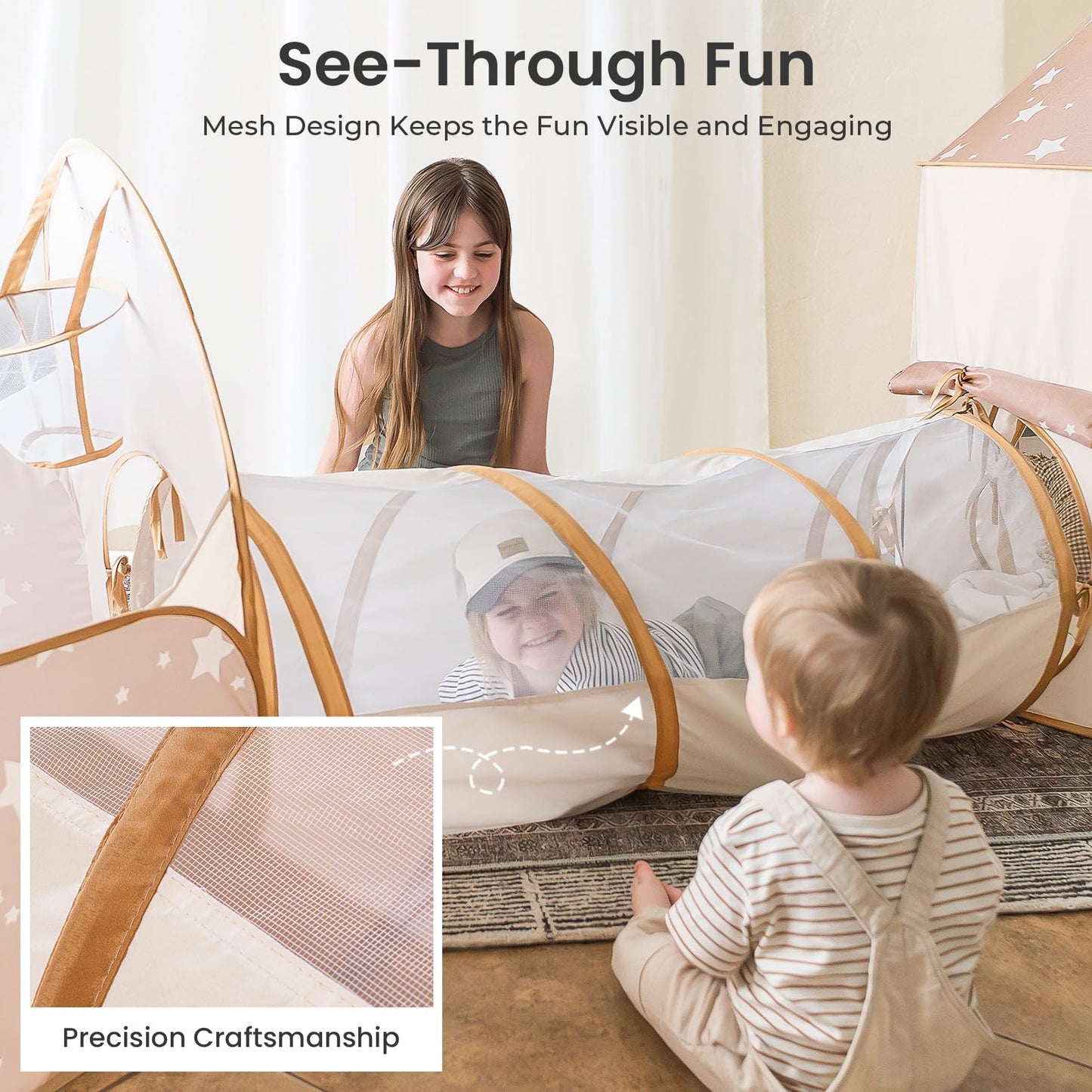 Tiny Land Kids Play Tent with Tunnel, Pop Up Play Tent with Ball Pits for Toddlers, Baby Tent with Carry Bag, Toddler Tents Indoor