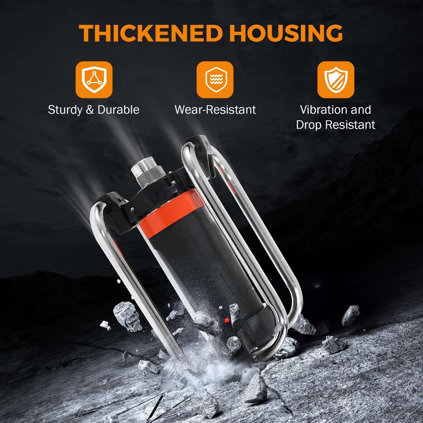 BEAMNOVA Electric Concrete Vibrator Handheld 11000 Vibration Per Minute 2HP with Shaft of 14-3/4 Feet