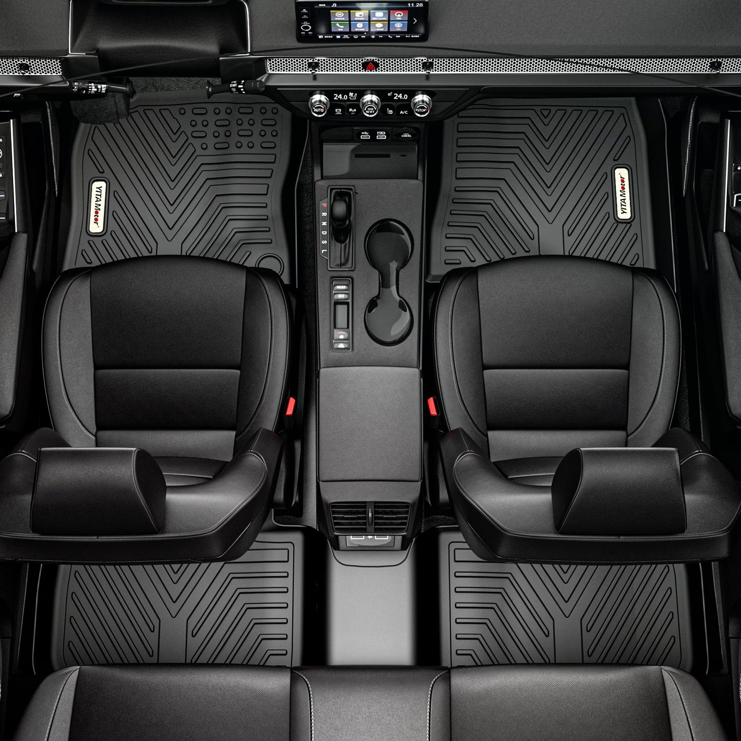 YITAMOTOR 3 Rows Floor Mats Fit for 2021-2026 Chevrolet Tahoe/GMC Yukon/Cadillac Escalade with 2nd Row Bucket Seats, Custom Fit Black TPE All-Weather 1st & 2nd 3rd Row Floor Liners