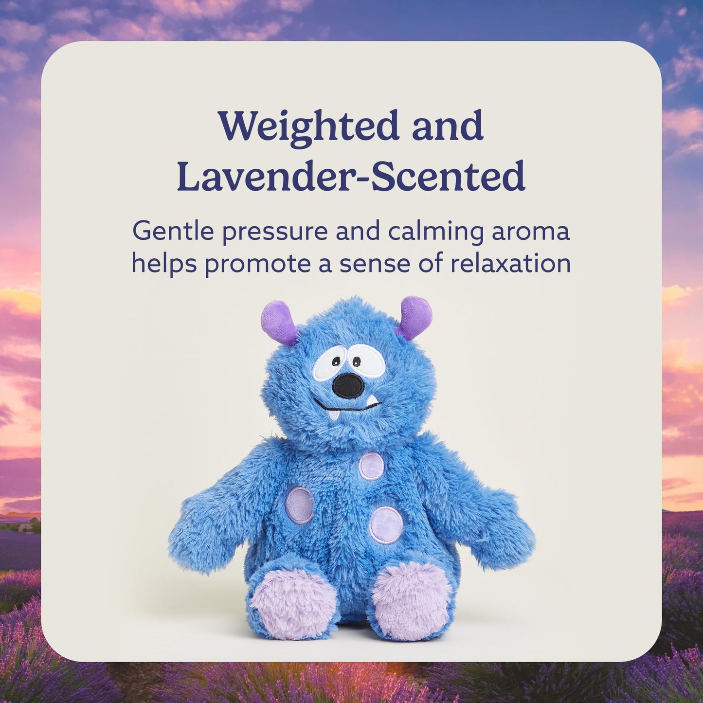 warmies Microwavable & Weighted Stuffed Animals, Blue Monster - Heat & Chill Therapy Animal Heating Pad - Hugging Comfort Weighted Plushies for Adults & Children (Boys, Girls, Babies & Toddlers)